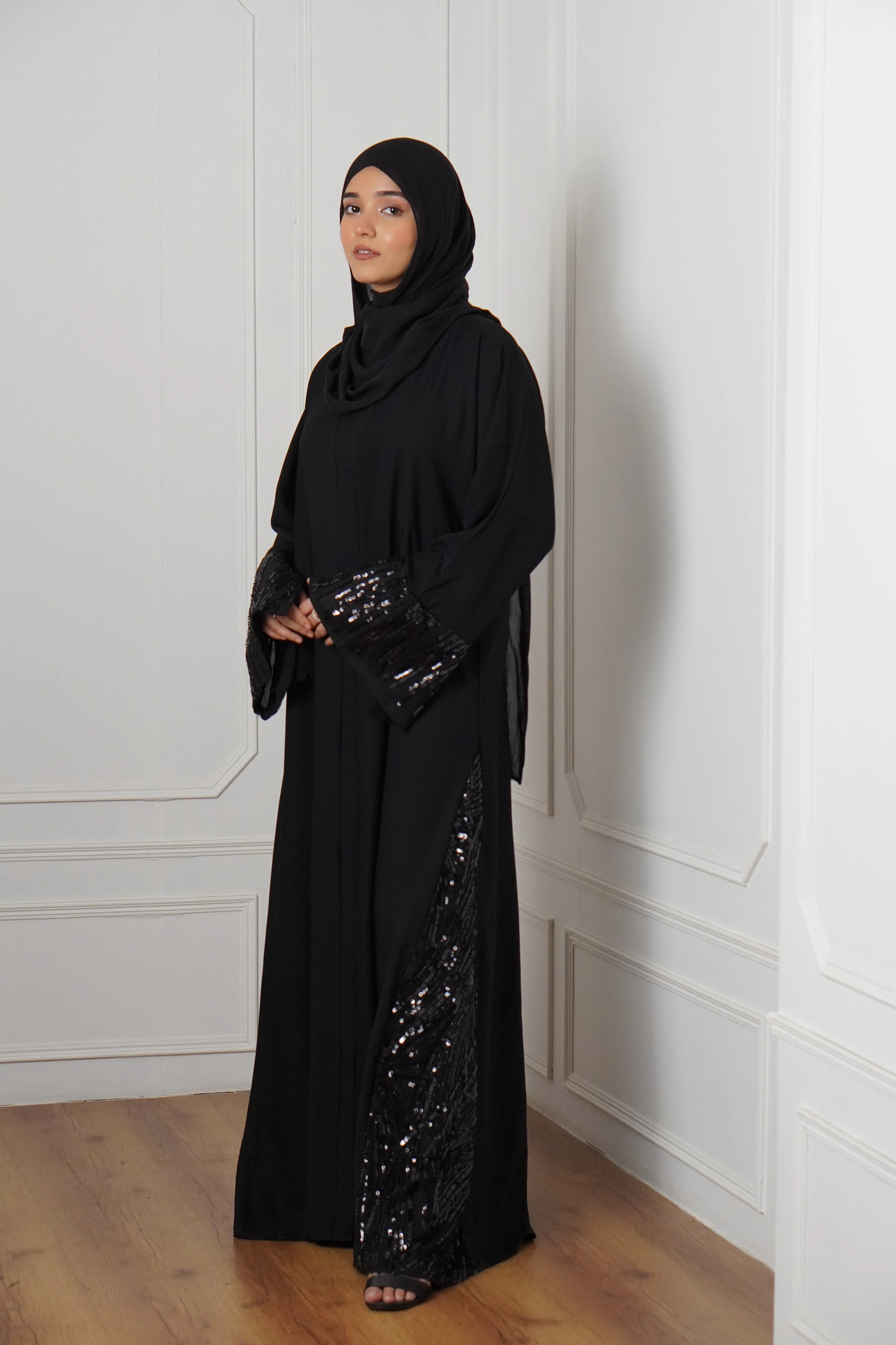 Black Sequin Abayah - Image 10