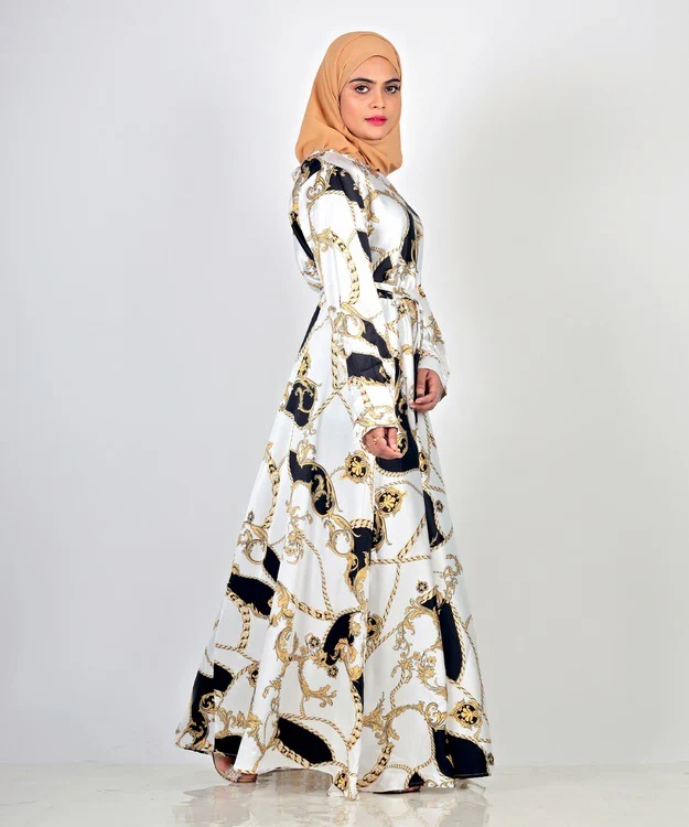 Chainprint Satin Dress - Image 6