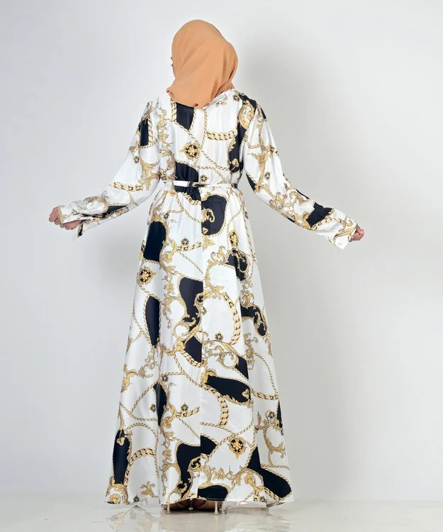 Chainprint Satin Dress - Image 7