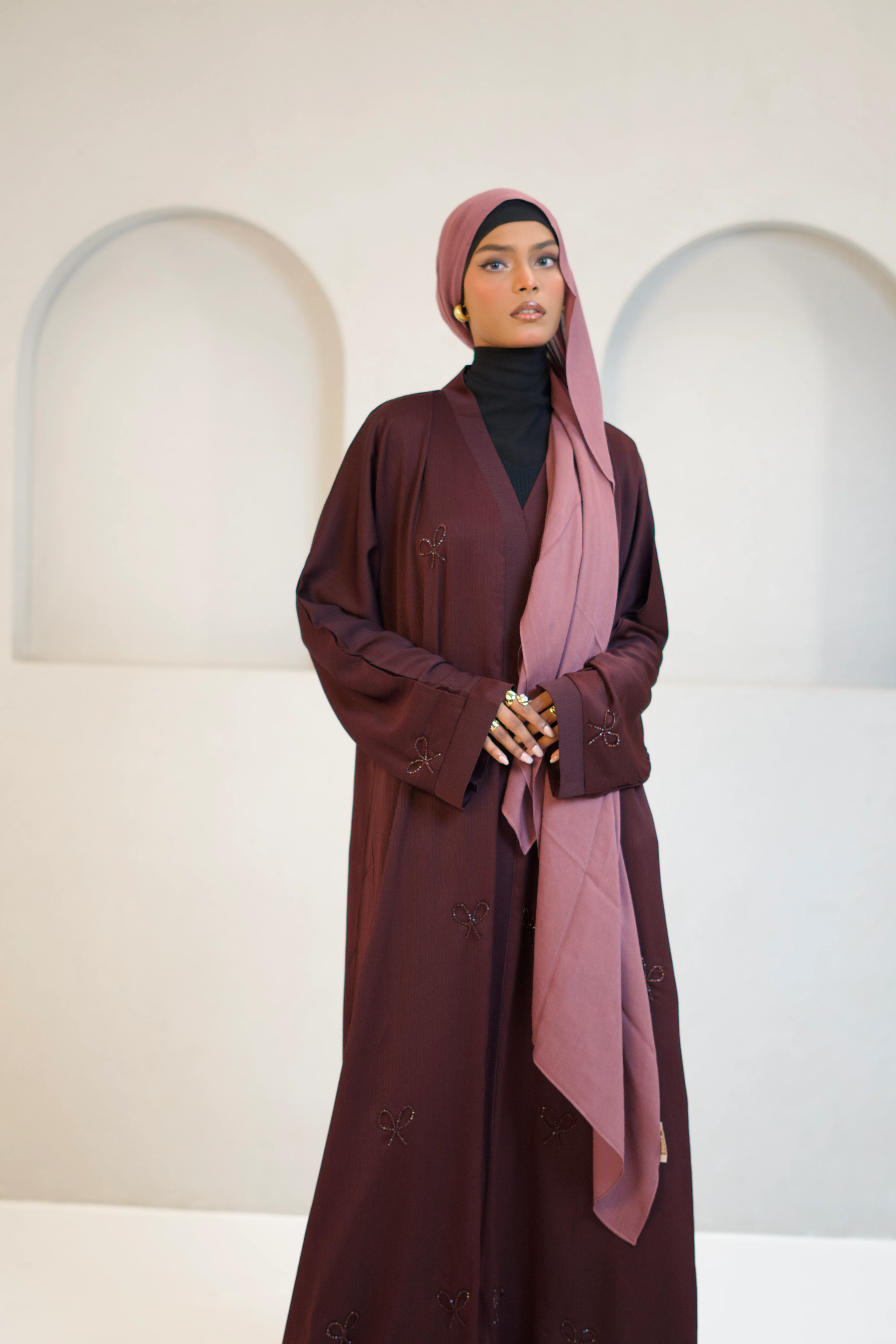 COQUETTE ABAYAH - MAROON - Image 3