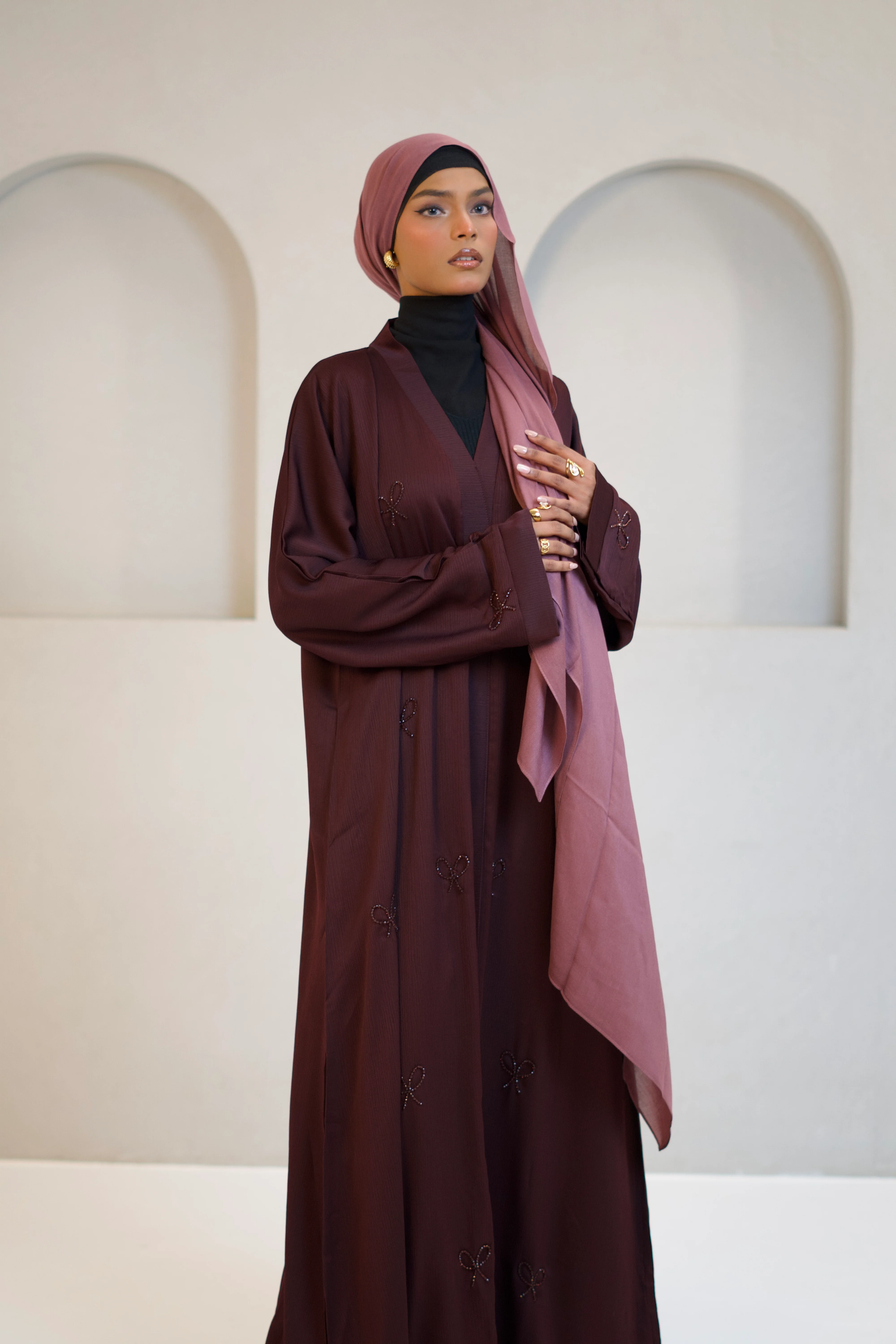 COQUETTE ABAYAH - MAROON - Image 5