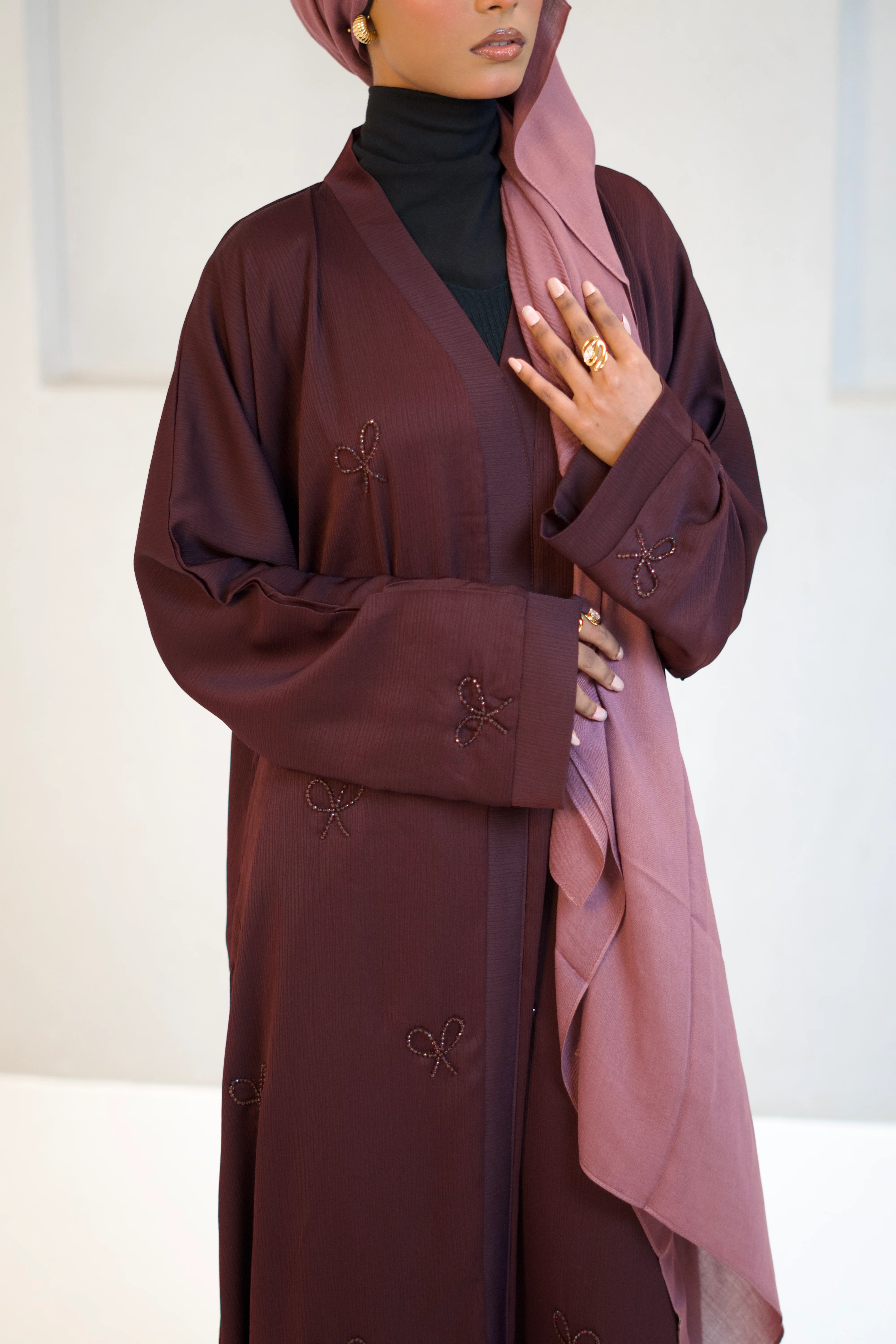 COQUETTE ABAYAH - MAROON - Image 6