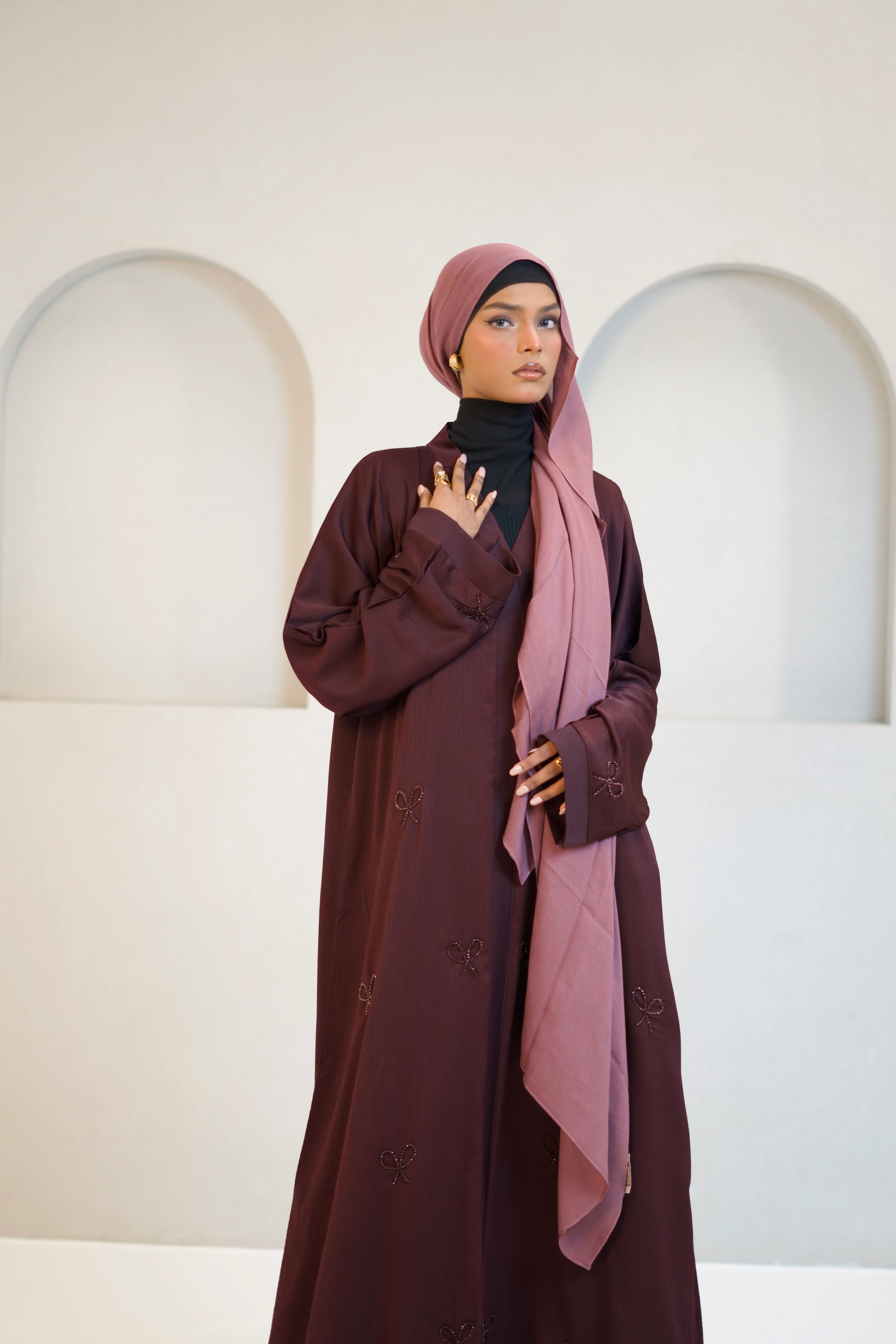 COQUETTE ABAYAH - MAROON - Image 9