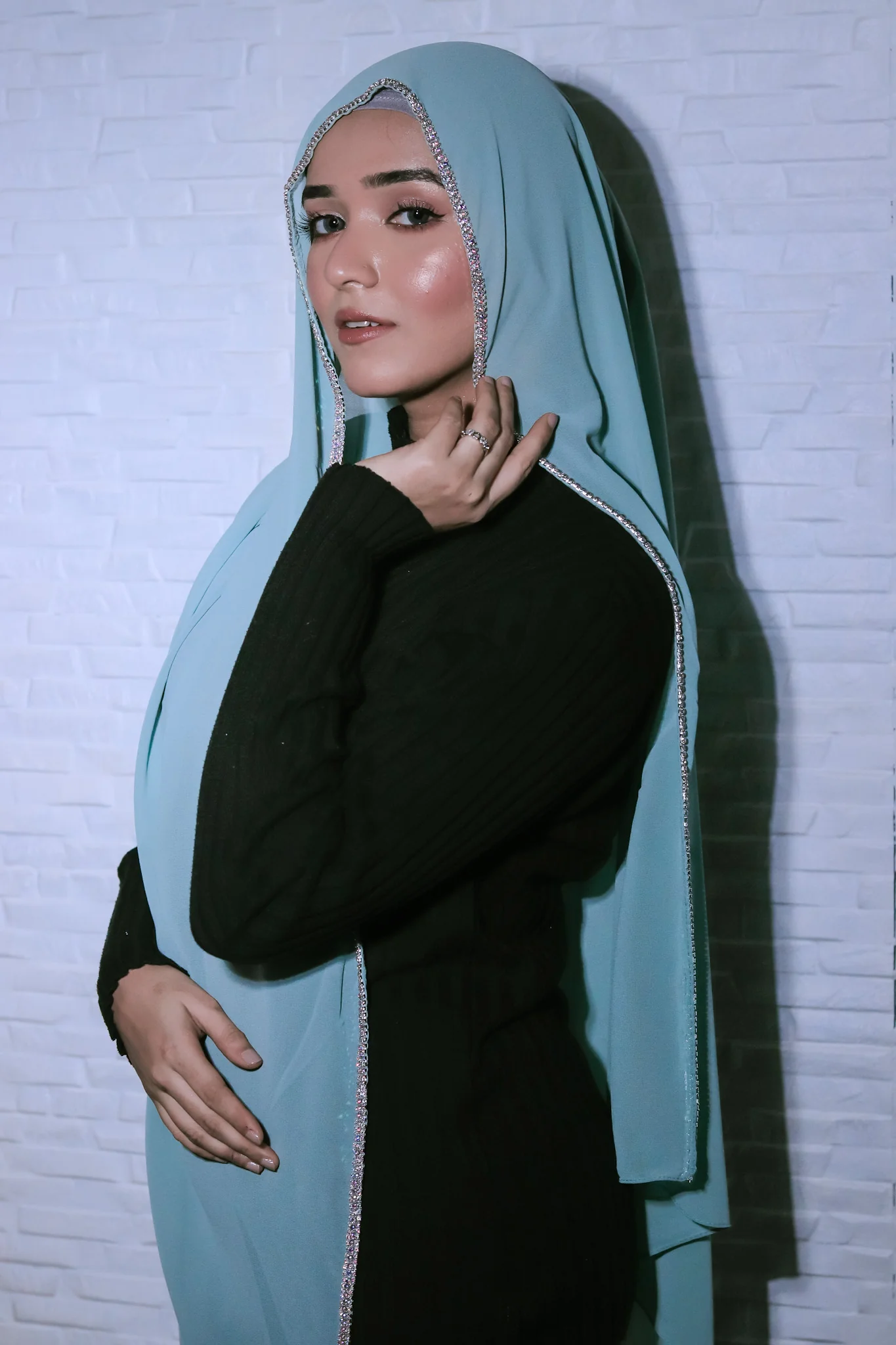 Crystal Hijab - Aqua - Image 3