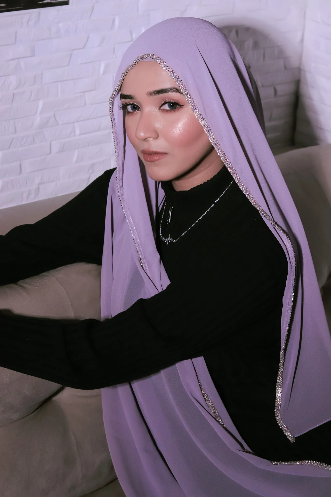 Crystal Hijab - Lilac - Image 3