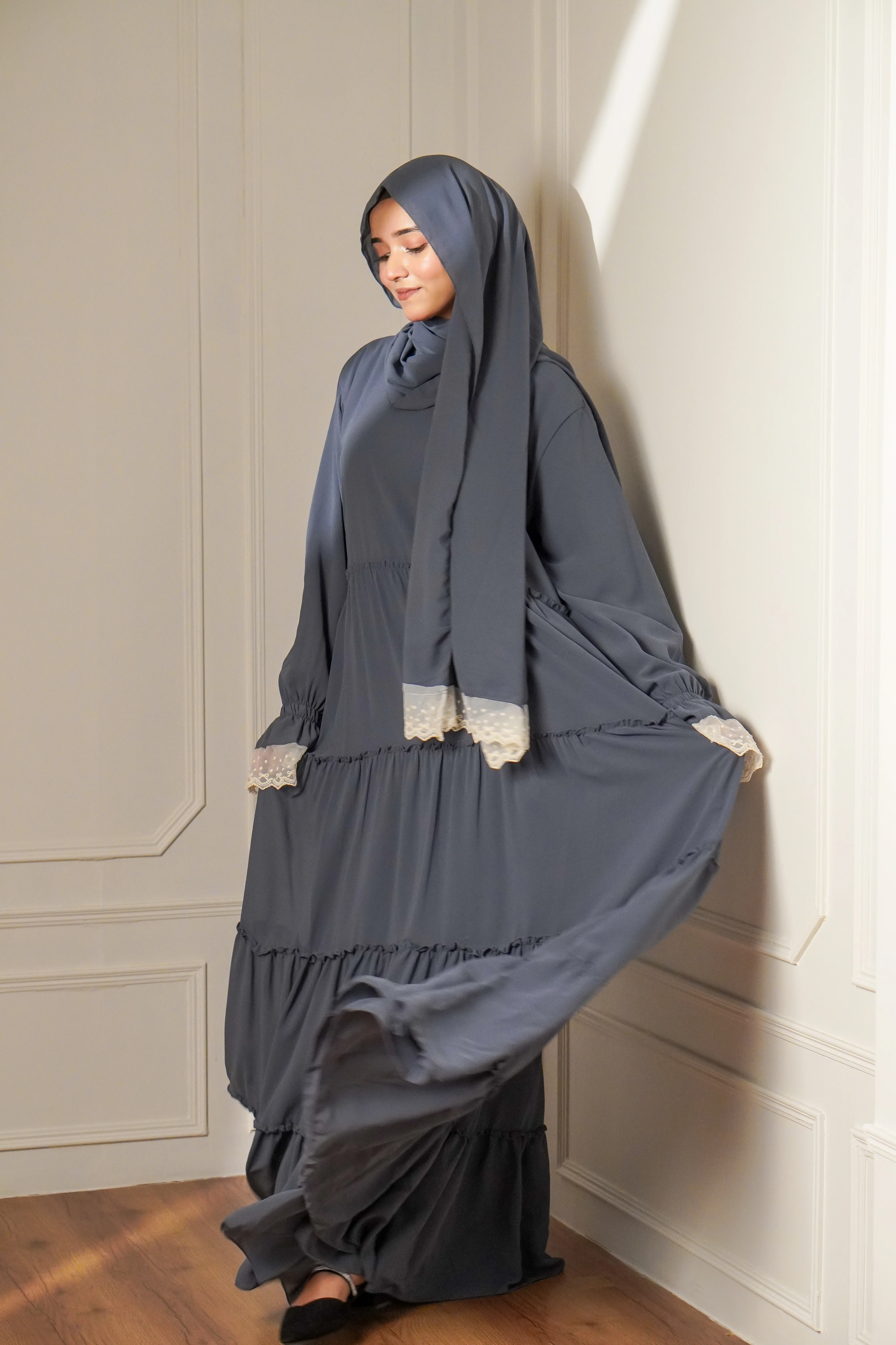 Feriha 2.0 Ruffled Dress - ASH GRAY - Image 2
