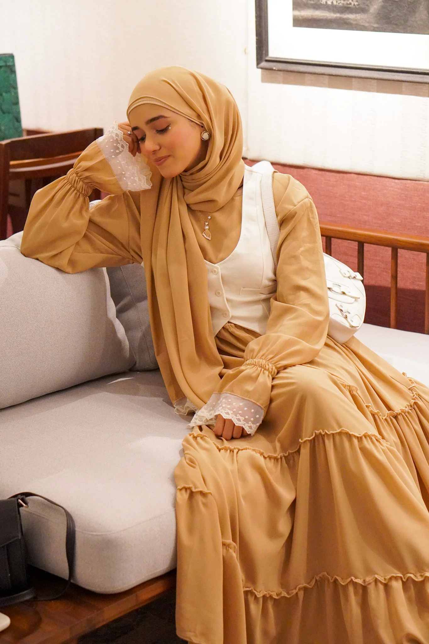 Feriha 2.0 Ruffled Dress - CARAMEL - Image 2