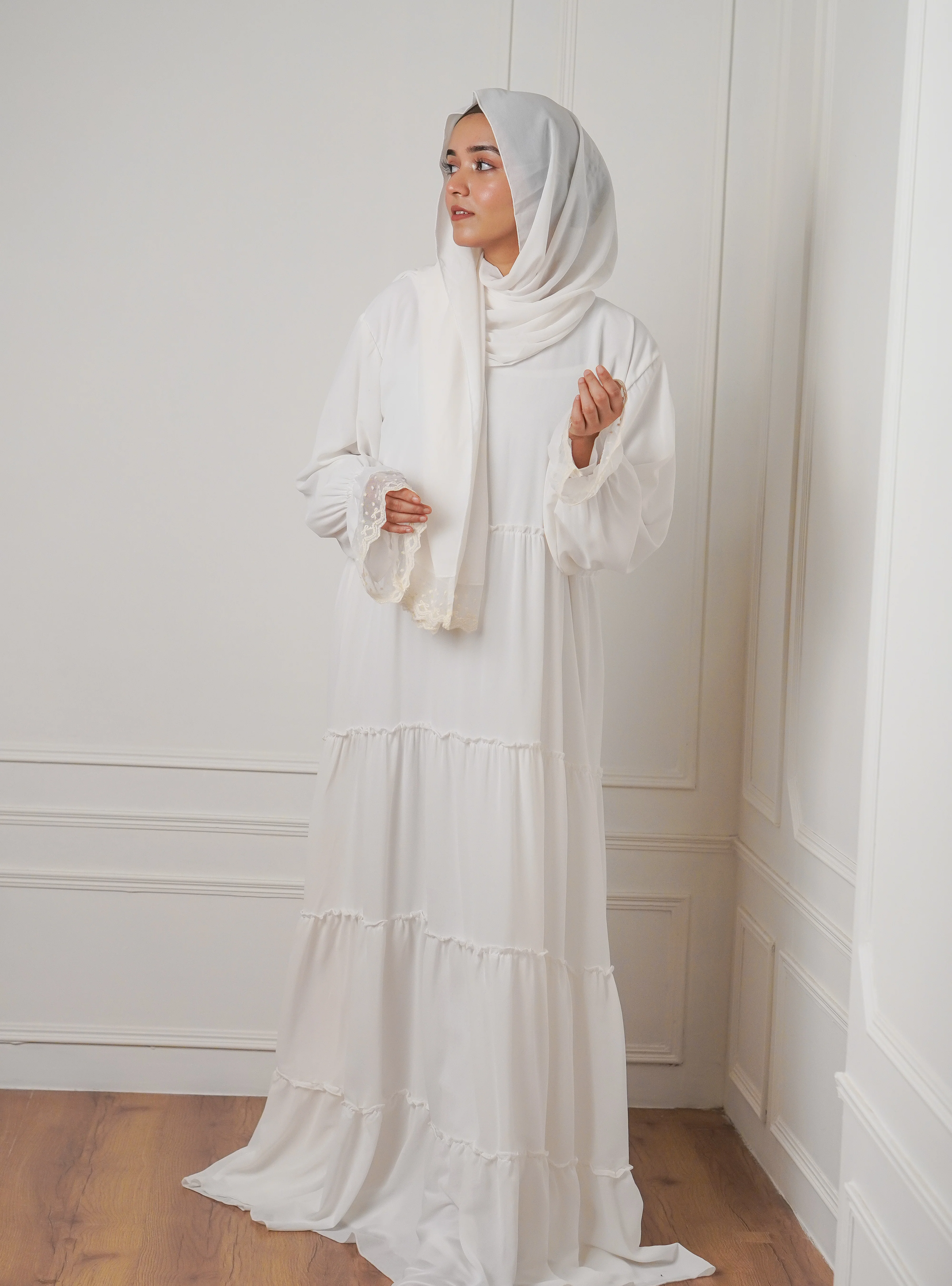 Feriha 2.0 Ruffled Dress - DOVE WHITE - Image 5