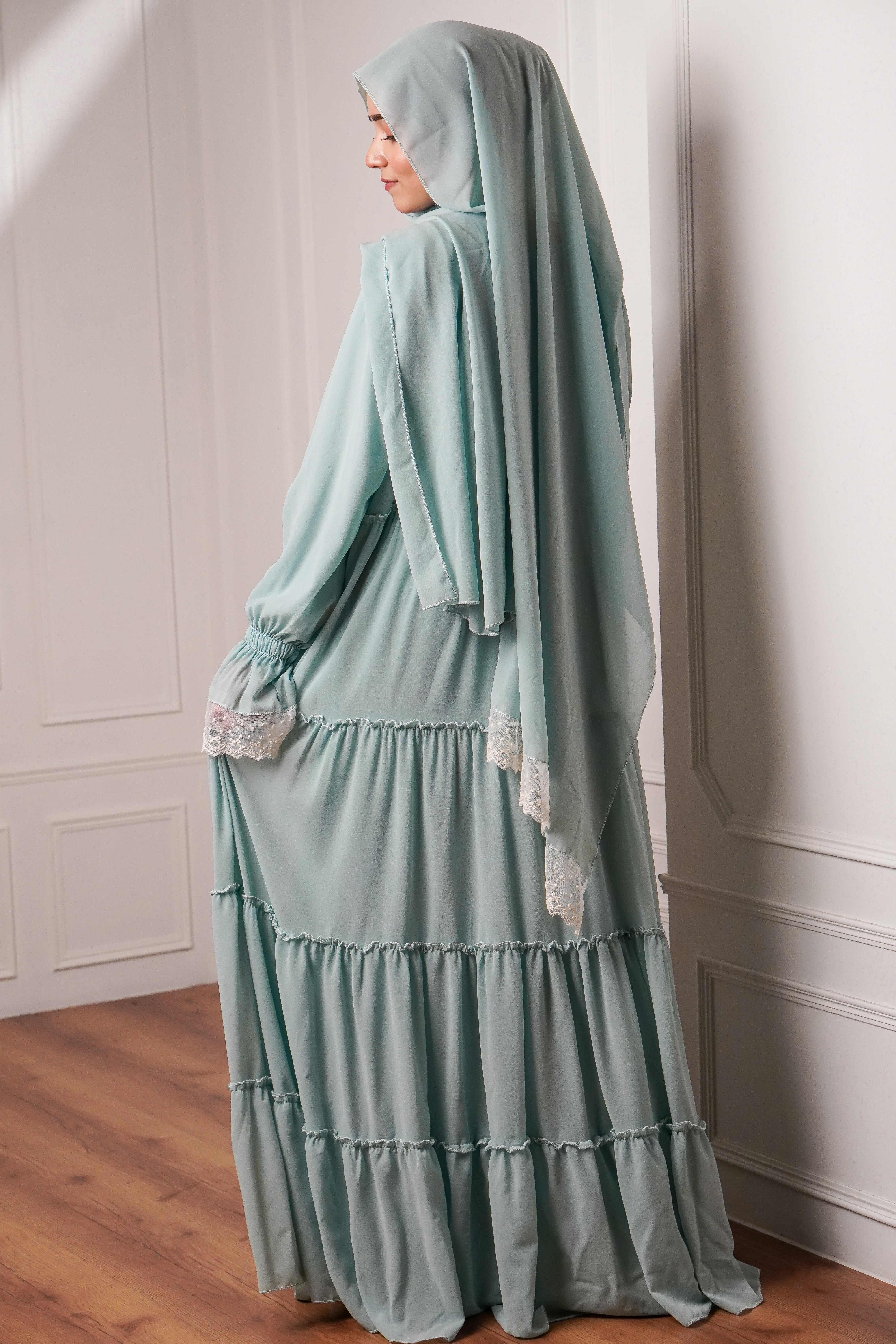 Feriha 2.0 Ruffled Dress - PASTEL GREEN - Image 2