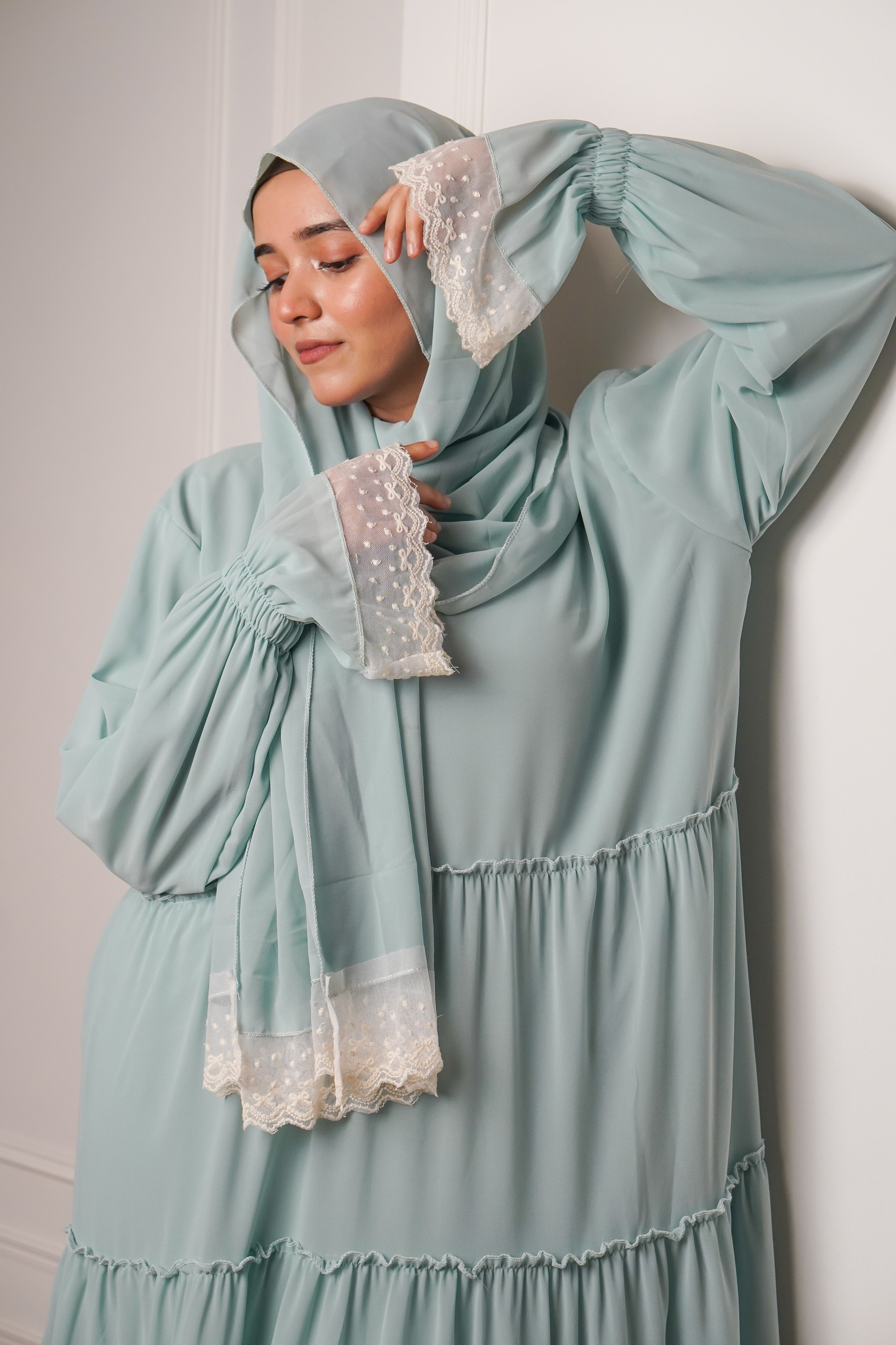 Feriha 2.0 Ruffled Dress - PASTEL GREEN - Image 3