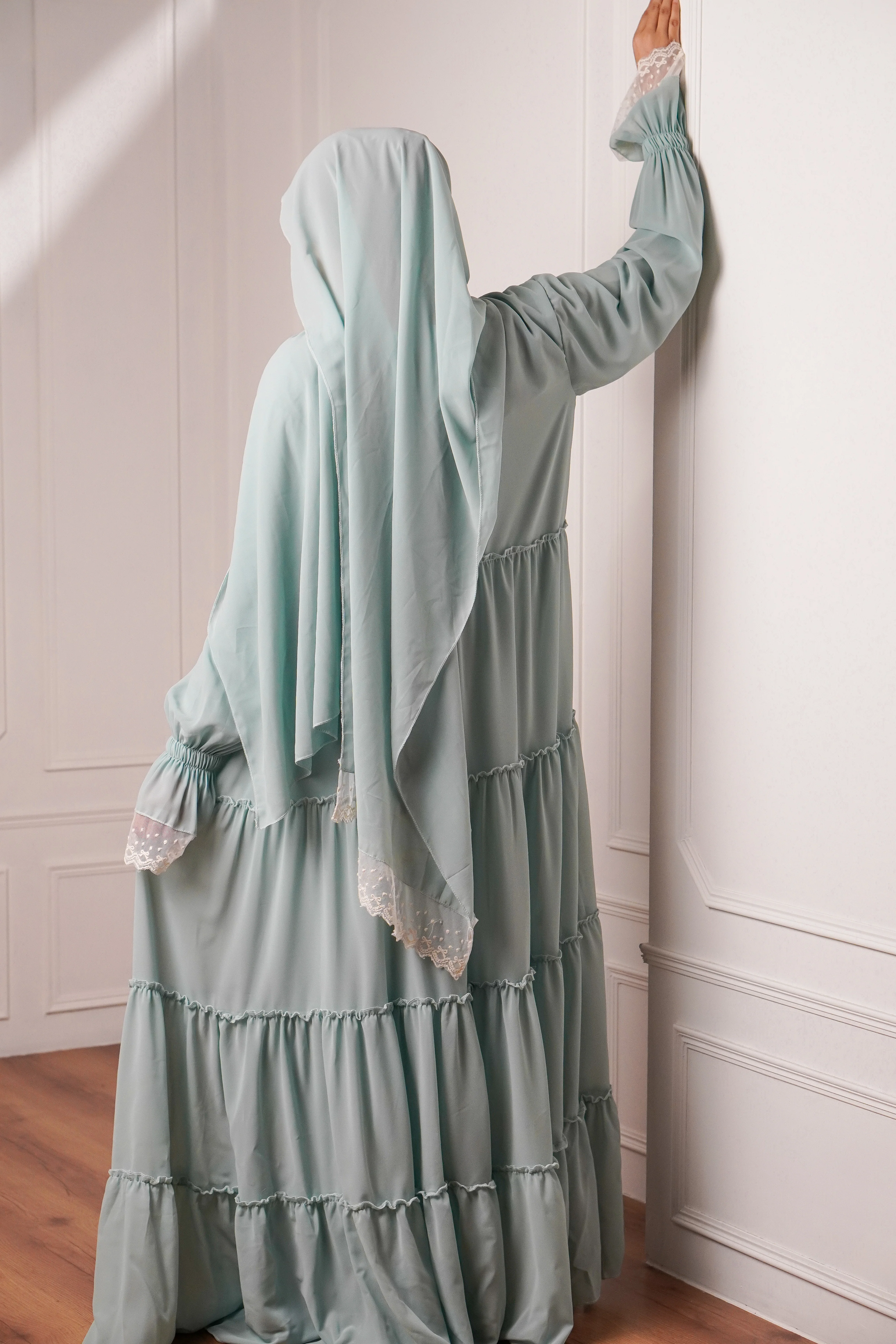 Feriha 2.0 Ruffled Dress - PASTEL GREEN - Image 5
