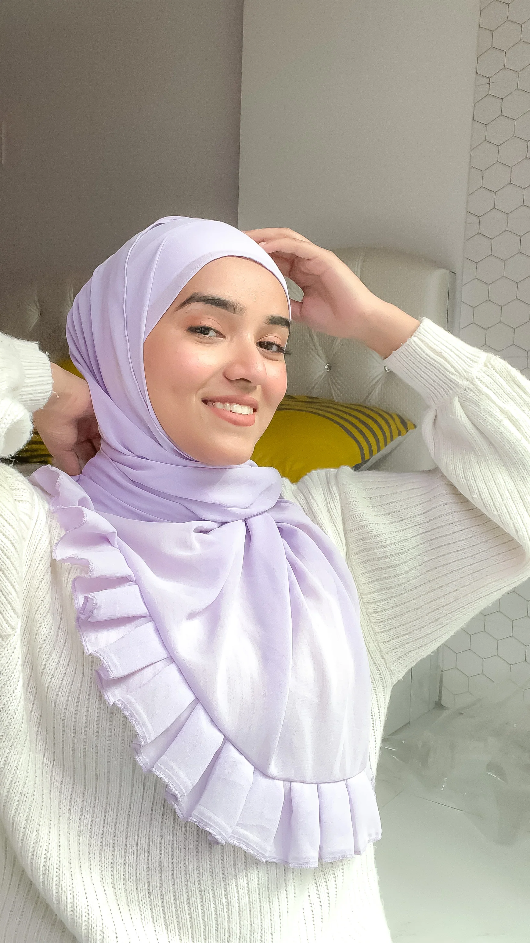 Frill Hijab - Lilac - Image 2