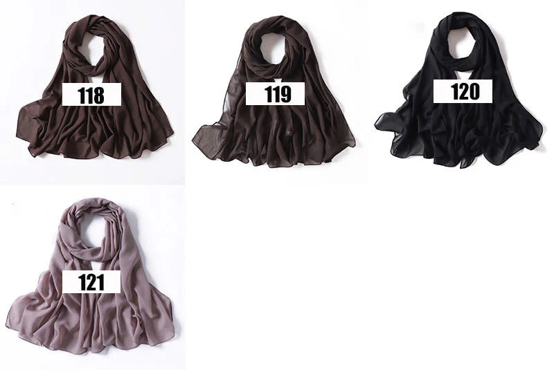 Luxe Georgette Hijab - Shades 118 to 121