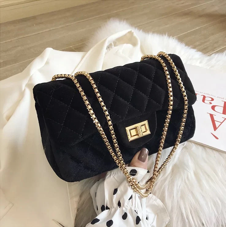LUXURY HANDBAG - BLACK VELVET - Image 2