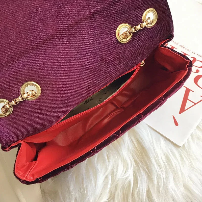 LUXURY HANDBAG - MAROON VELVET - Image 6