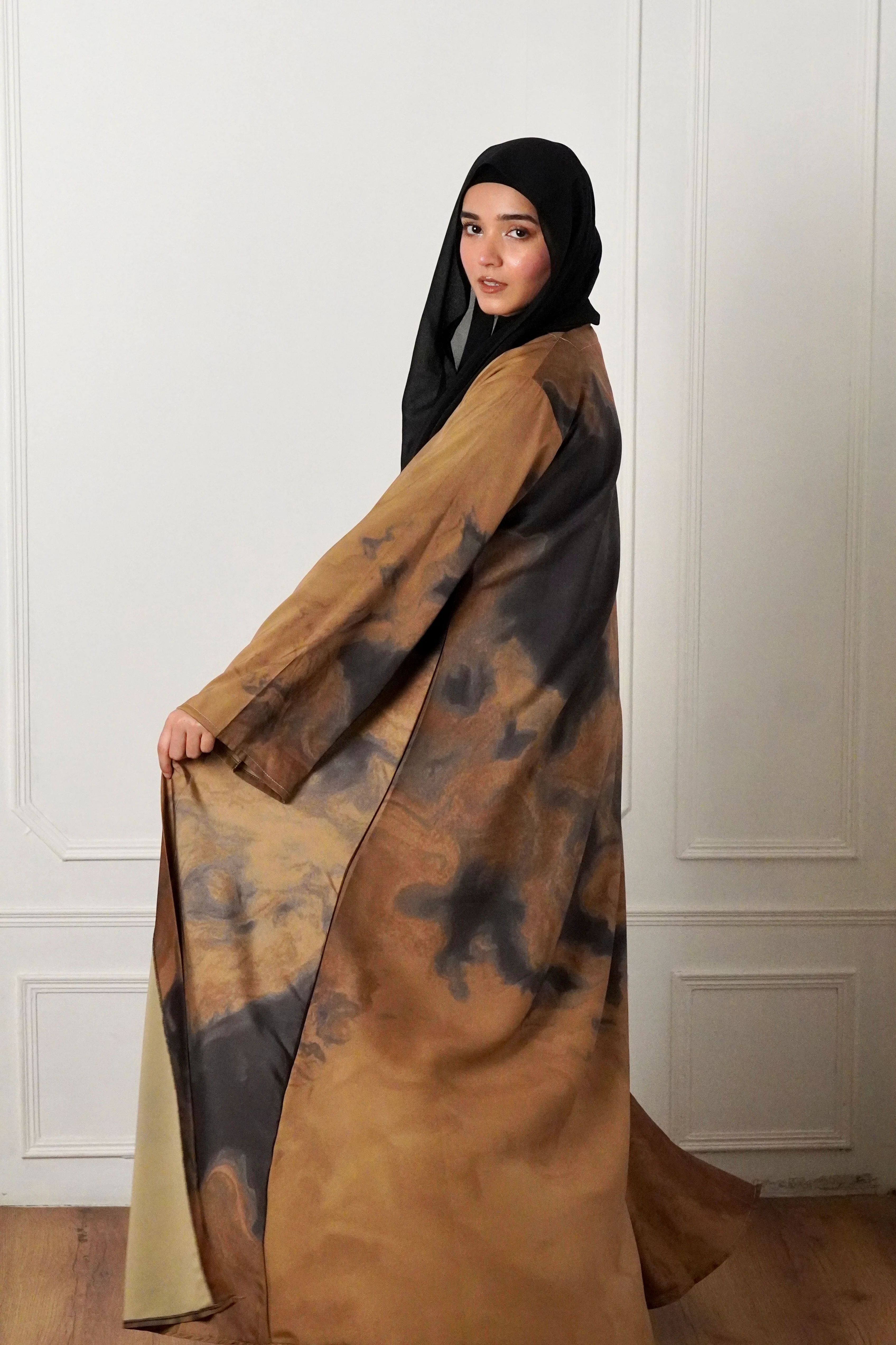 MARBLE PRINT ABAYAH - DESERT GLOW - Image 3