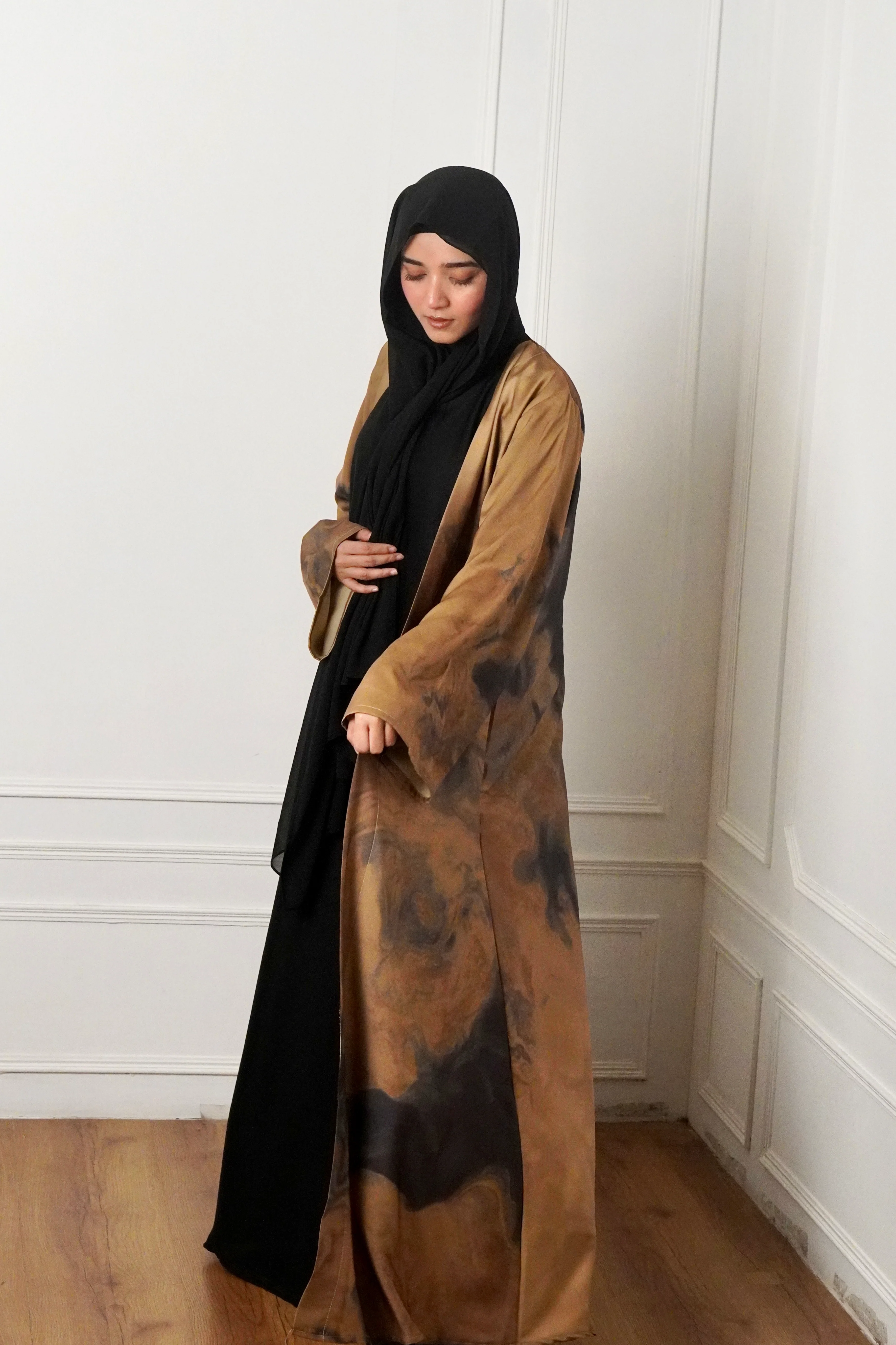 MARBLE PRINT ABAYAH - DESERT GLOW - Image 8