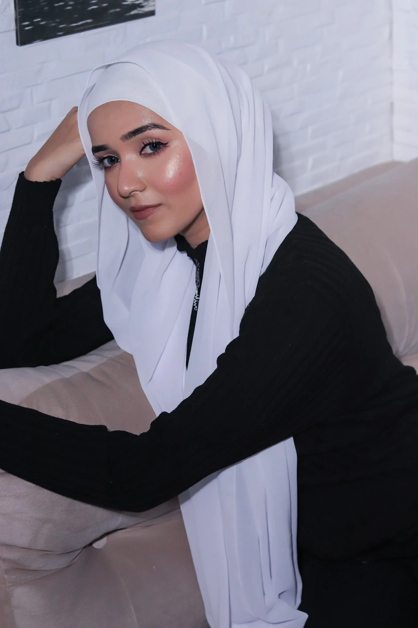 Matching Hijab Set - White - Image 5