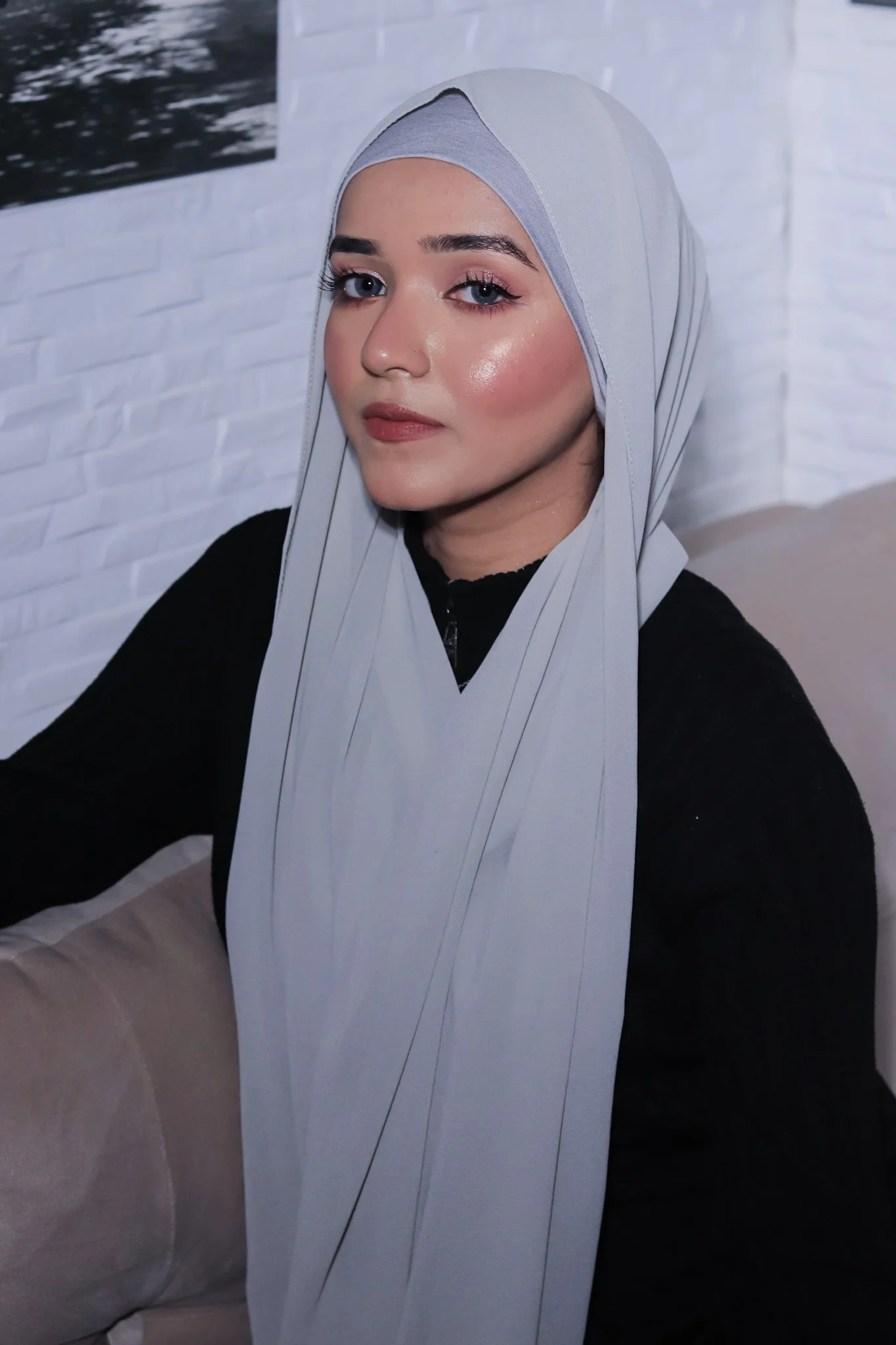 Matching Hijab Set - Grey - Image 4