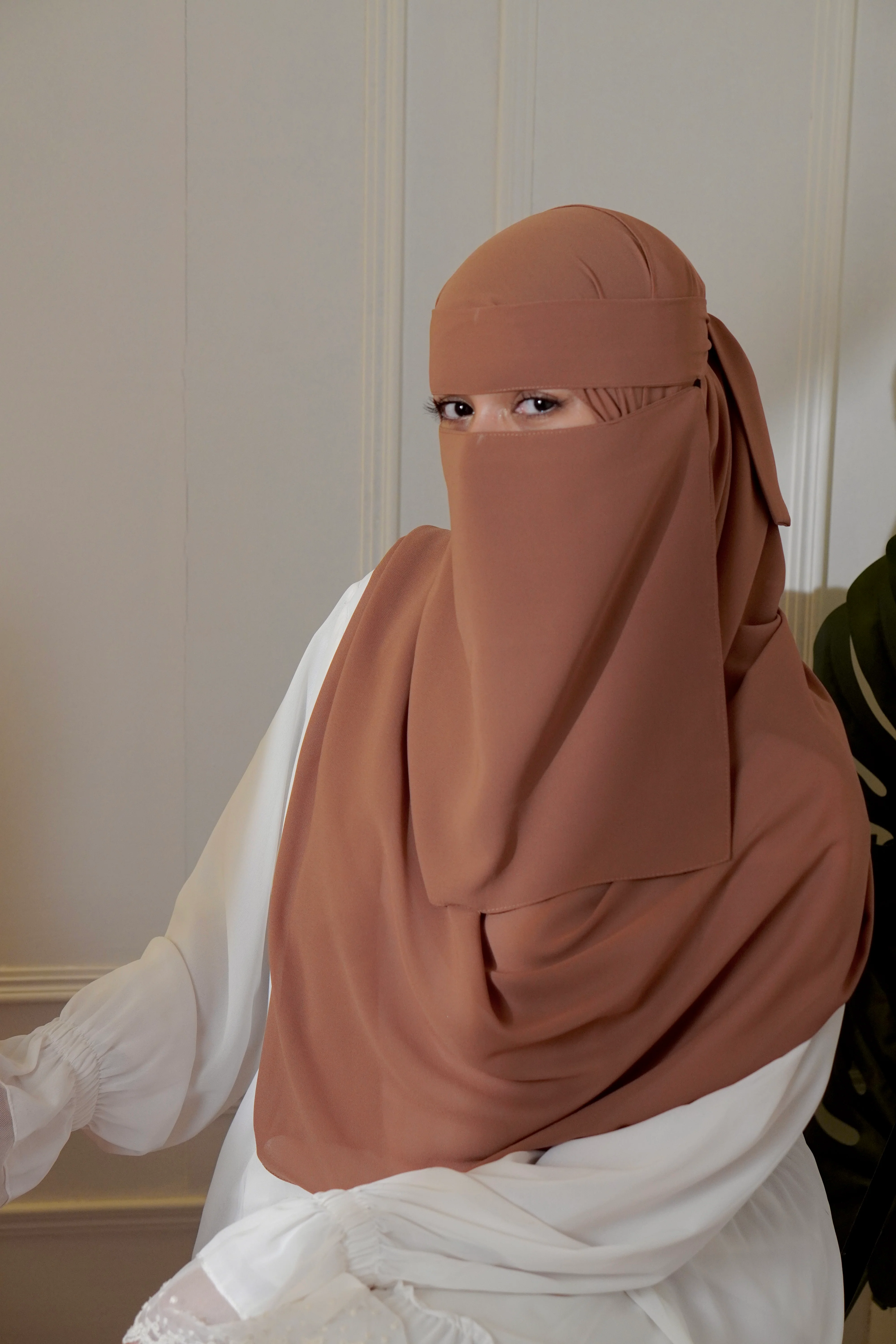 Matching Niqab Set - Brown - Image 3
