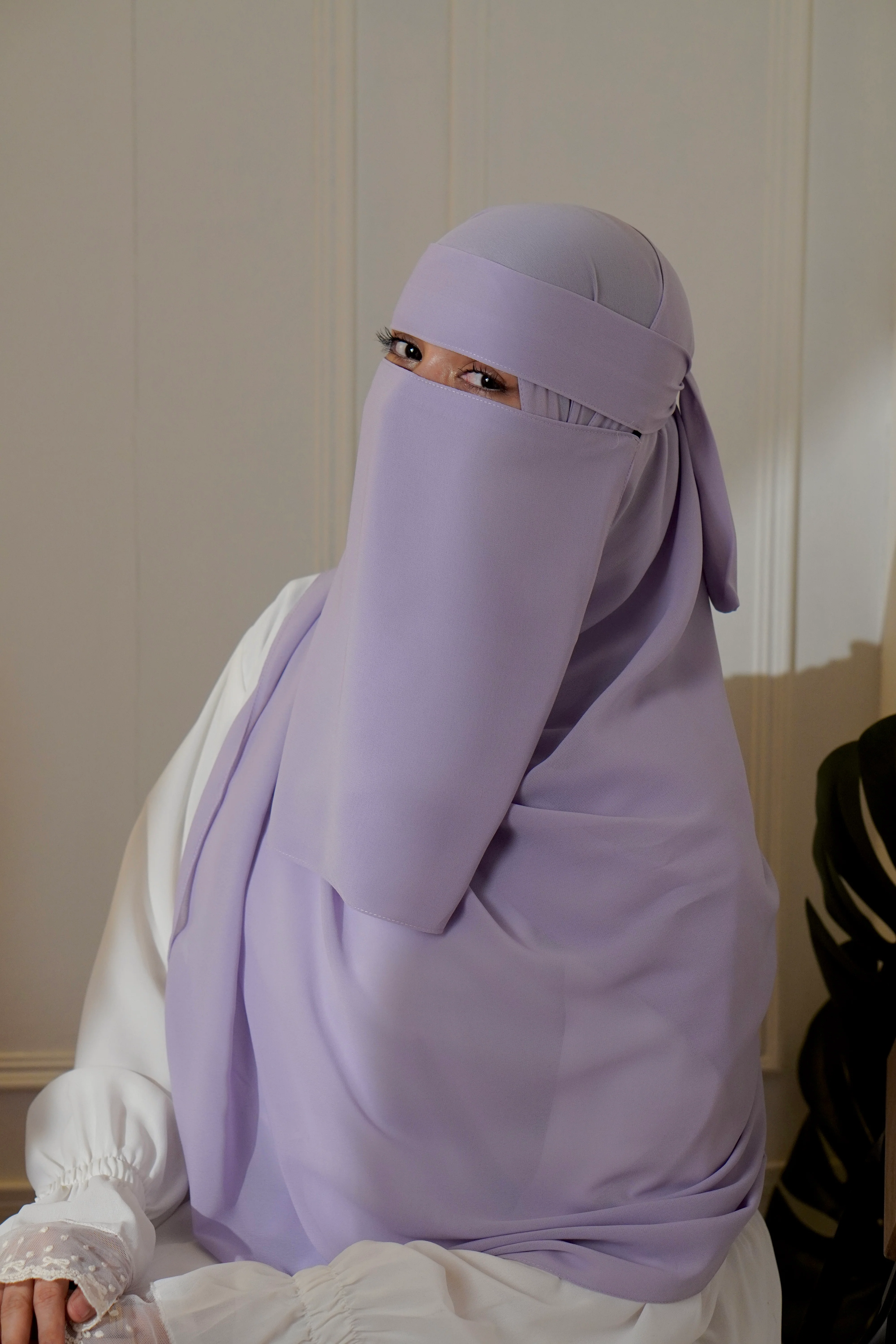 Matching Niqab Set - Lilac - Image 3