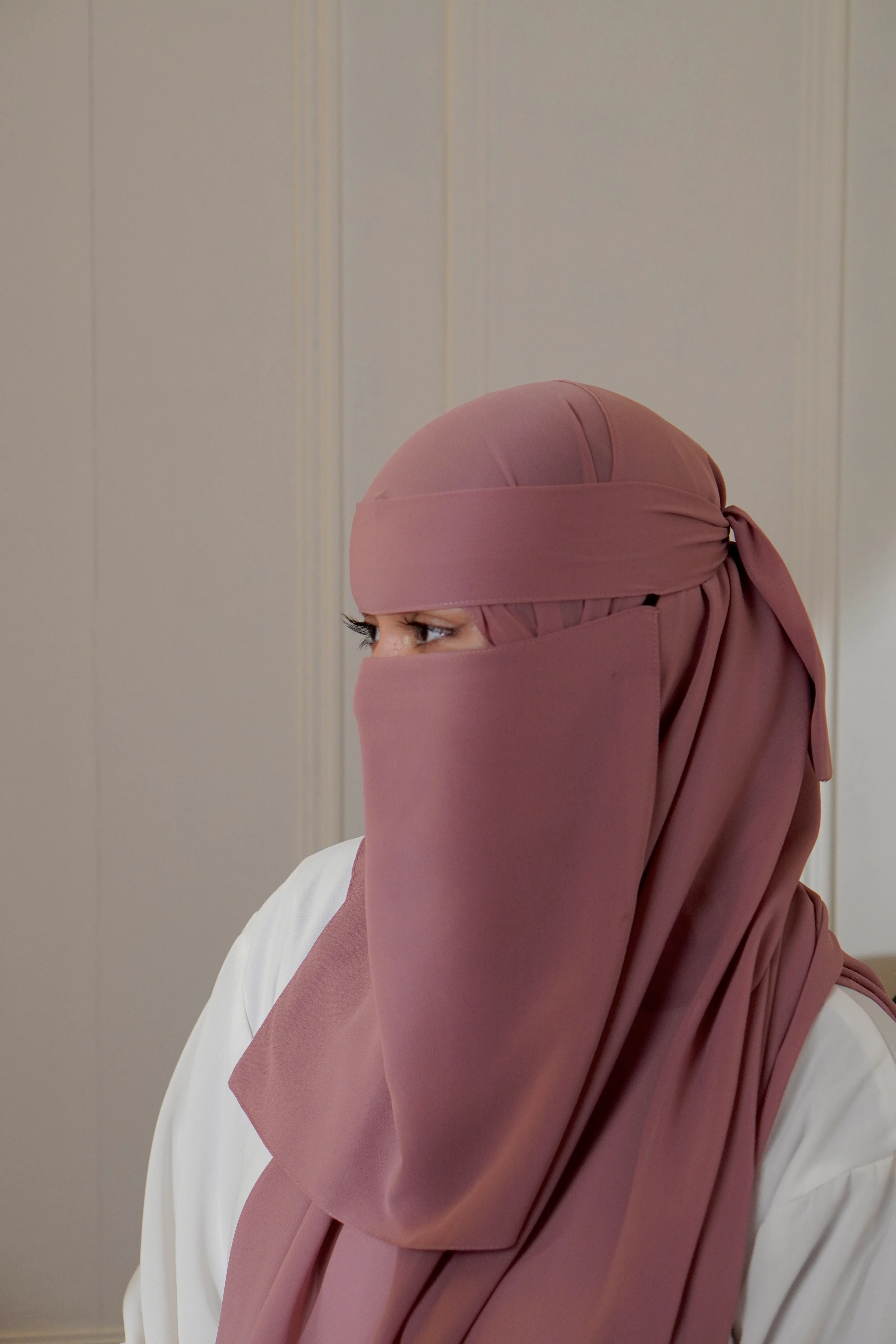 Matching Niqab Set - Rose Pink - Image 4