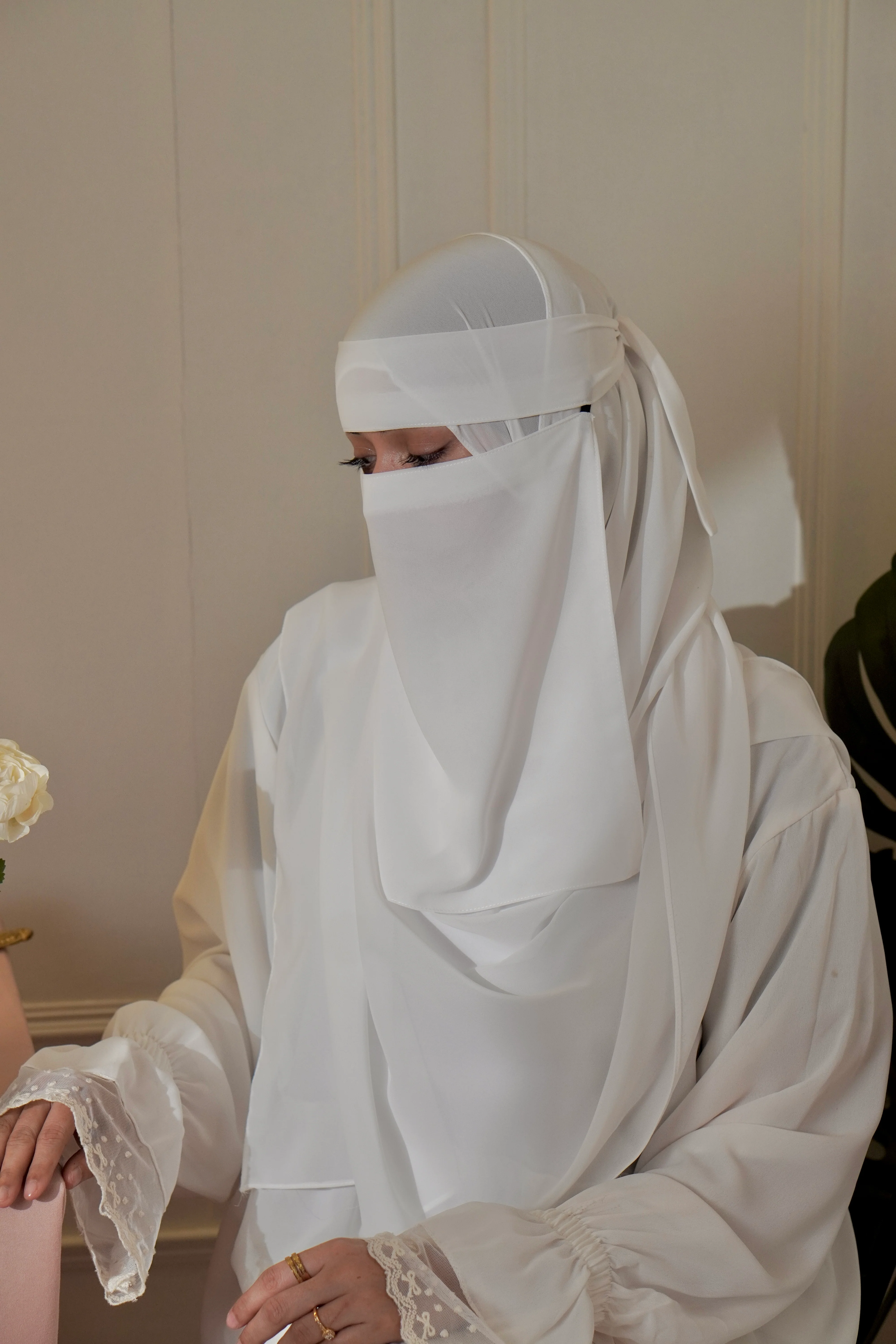 Matching Niqab Set - White - Image 3