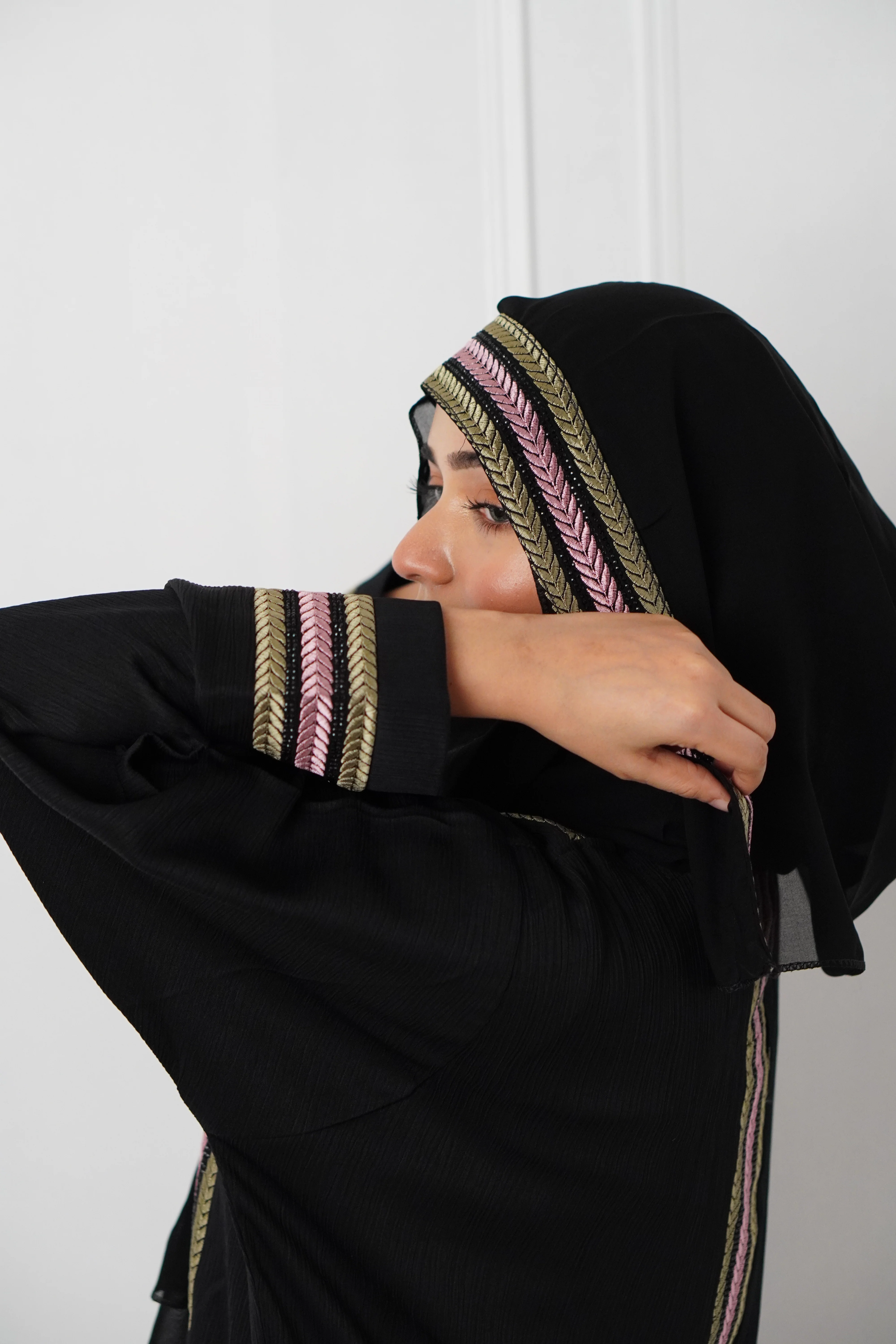 MESBAH ABAYA - Pink & Green - Image 16