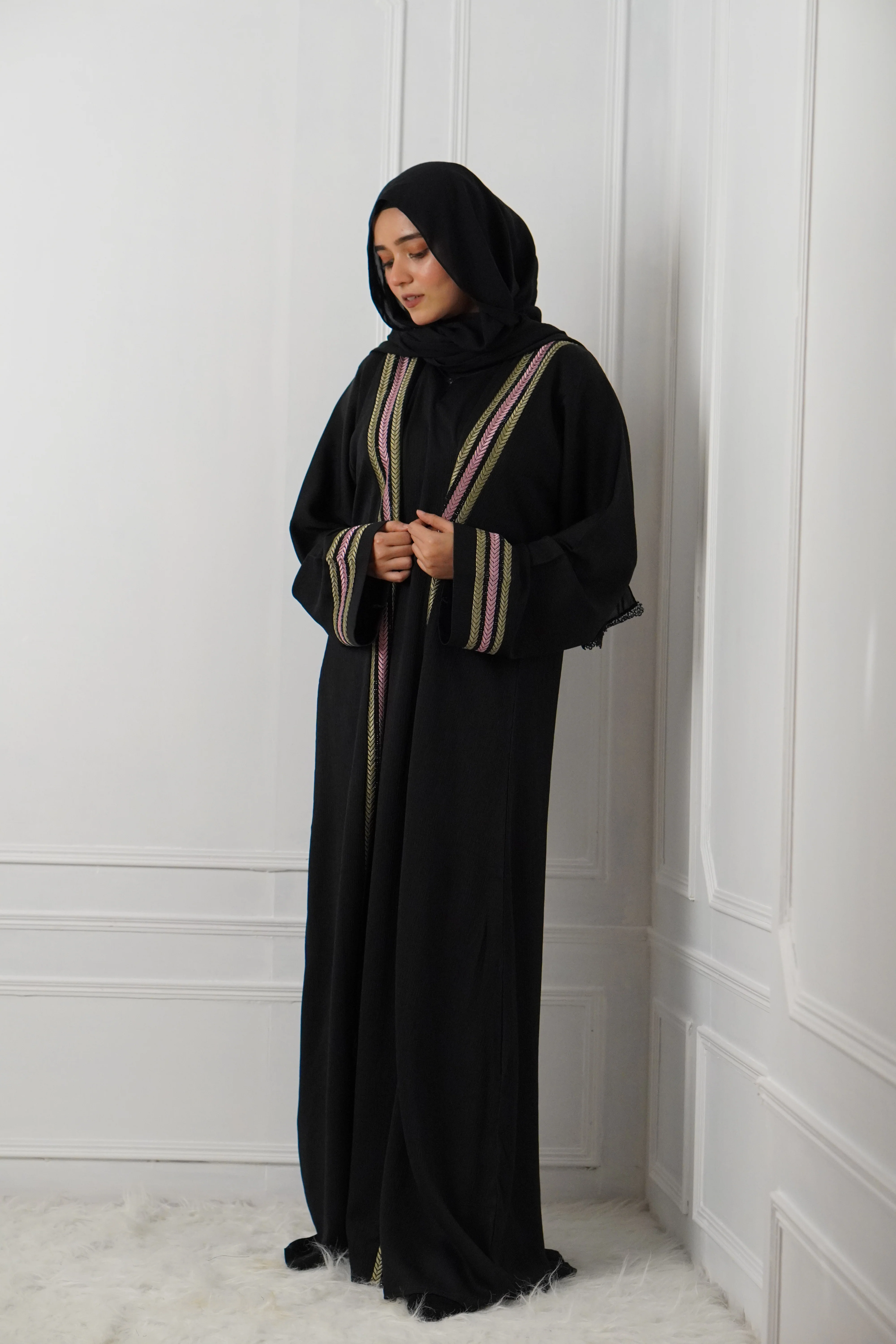 MESBAH ABAYA - Pink & Green - Image 6