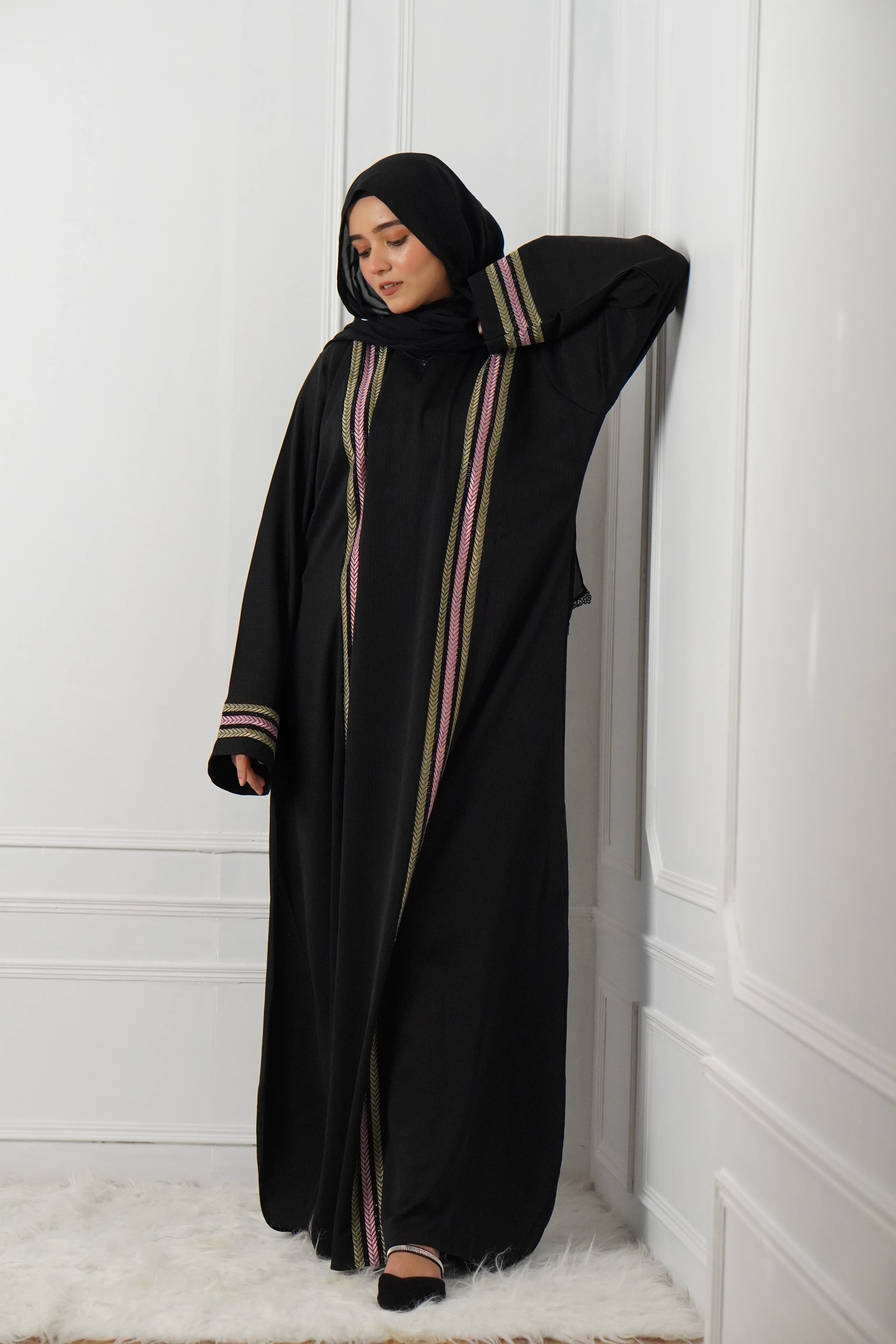 MESBAH ABAYA - Pink & Green - Image 7