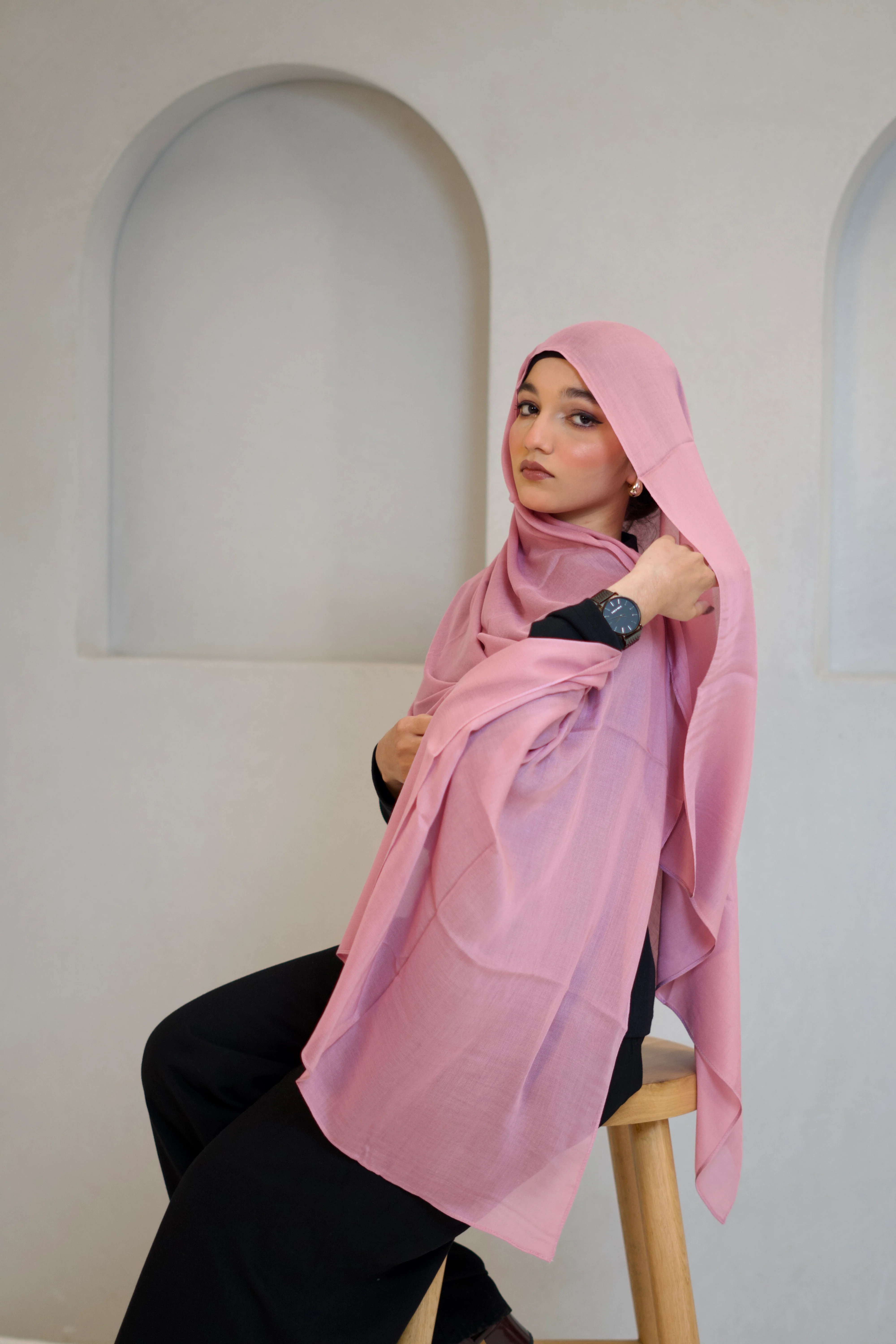 Modal Hijab #35 Barbie Pink - Image 7