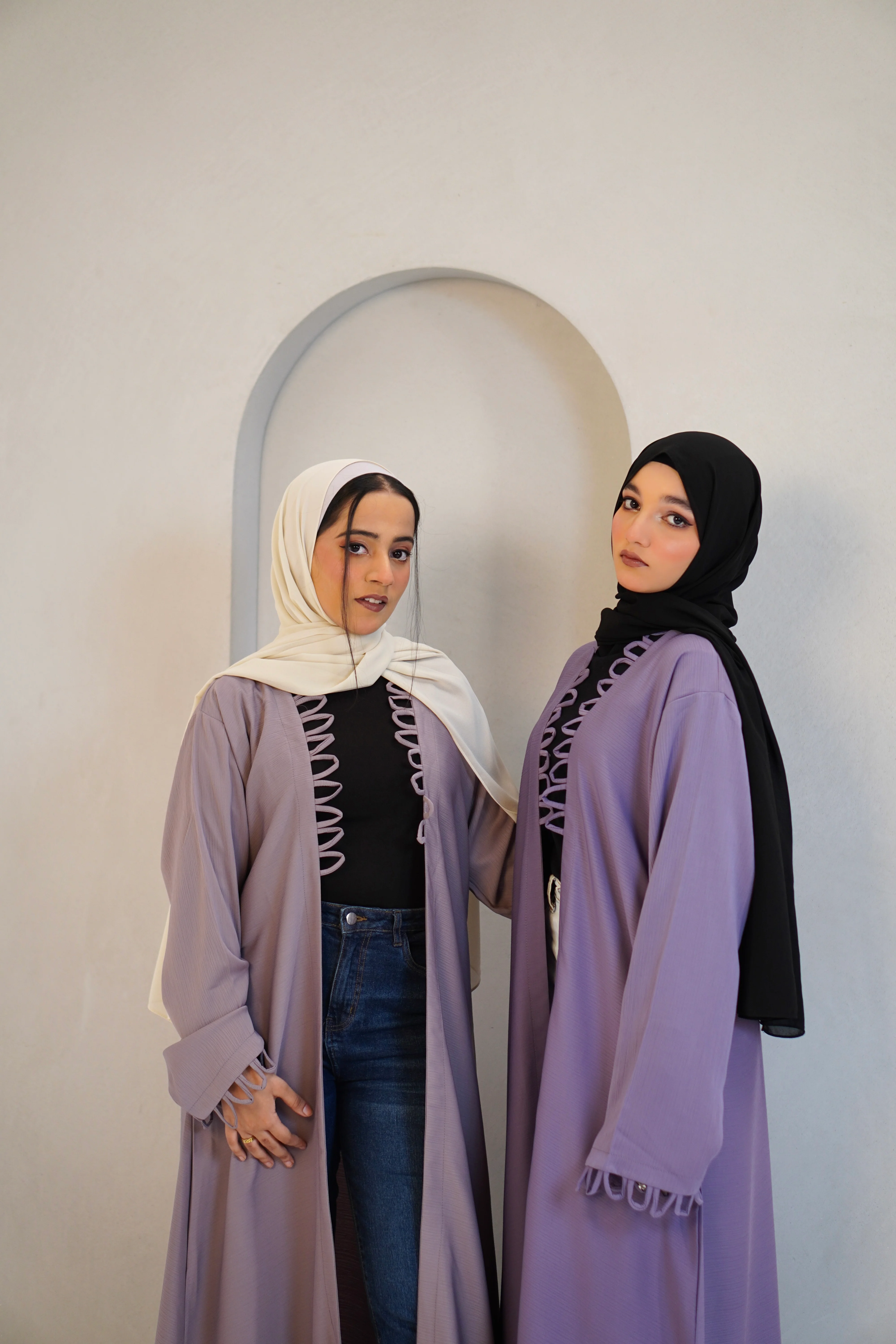 Tie Knot Shrug Abayah - Dusty Lilac - Image 20