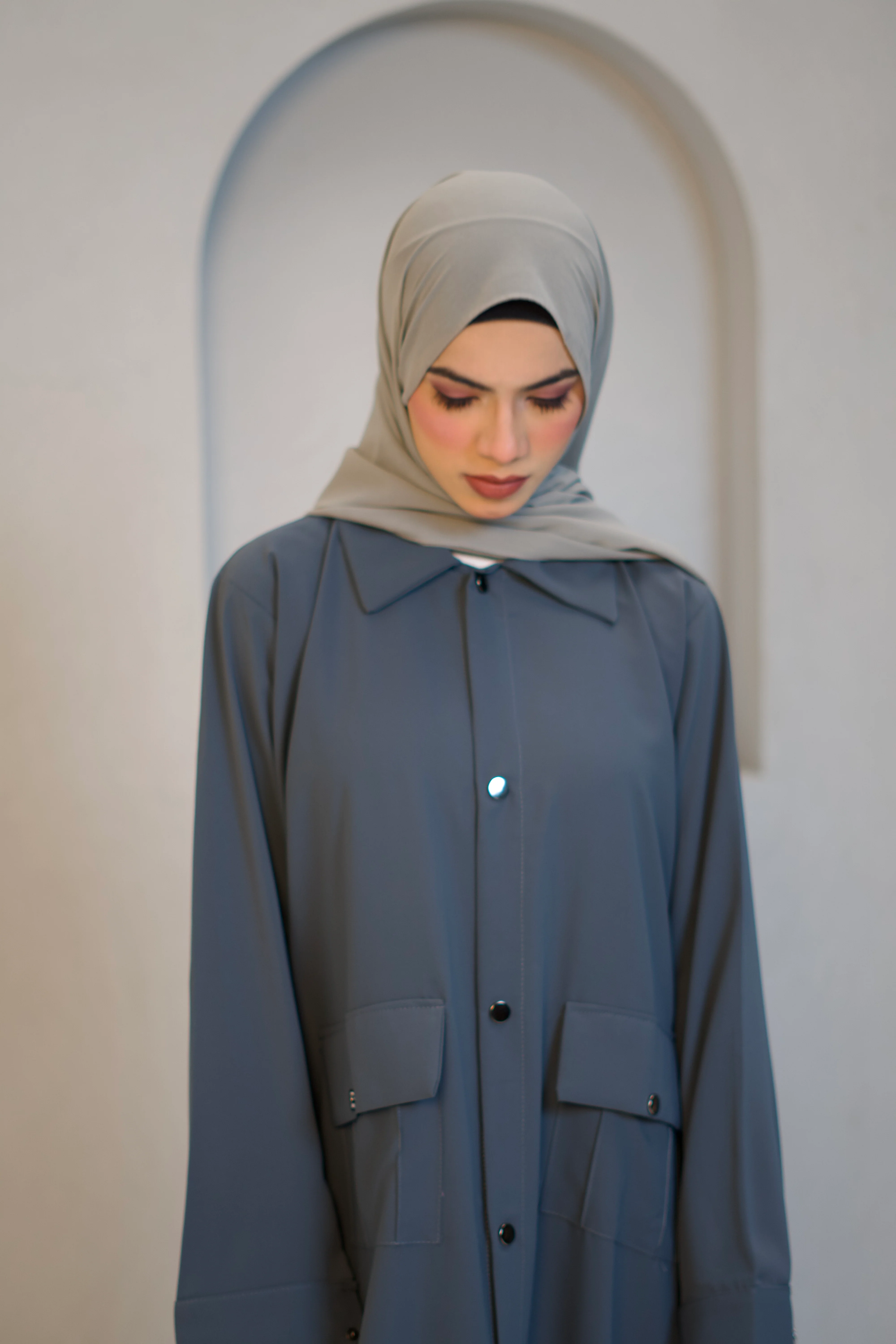 Modest Shirt Dress - Sterling Grey - Image 12