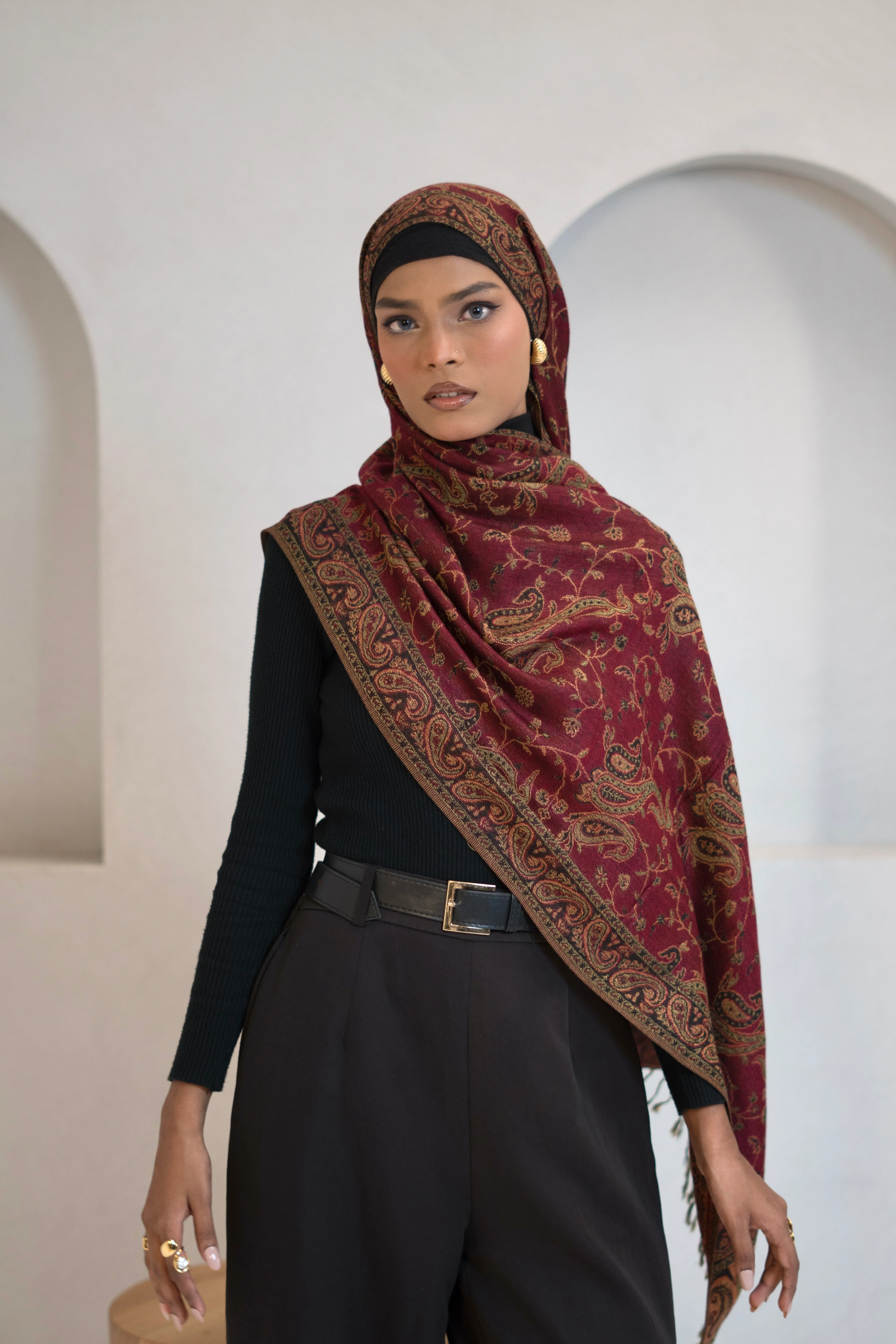 Pashmina Hijab - Mehroon - Image 11