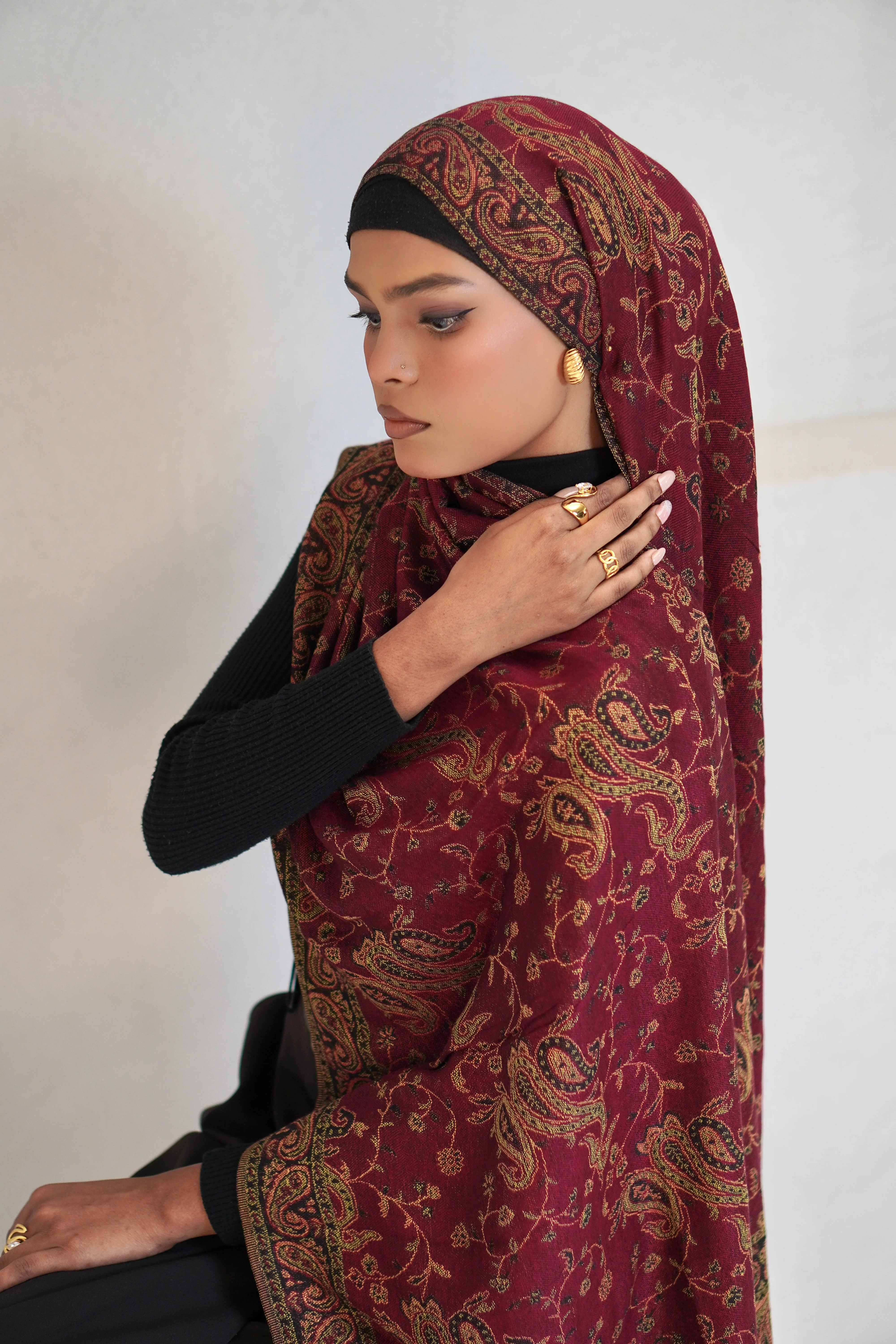 Pashmina Hijab - Mehroon - Image 5