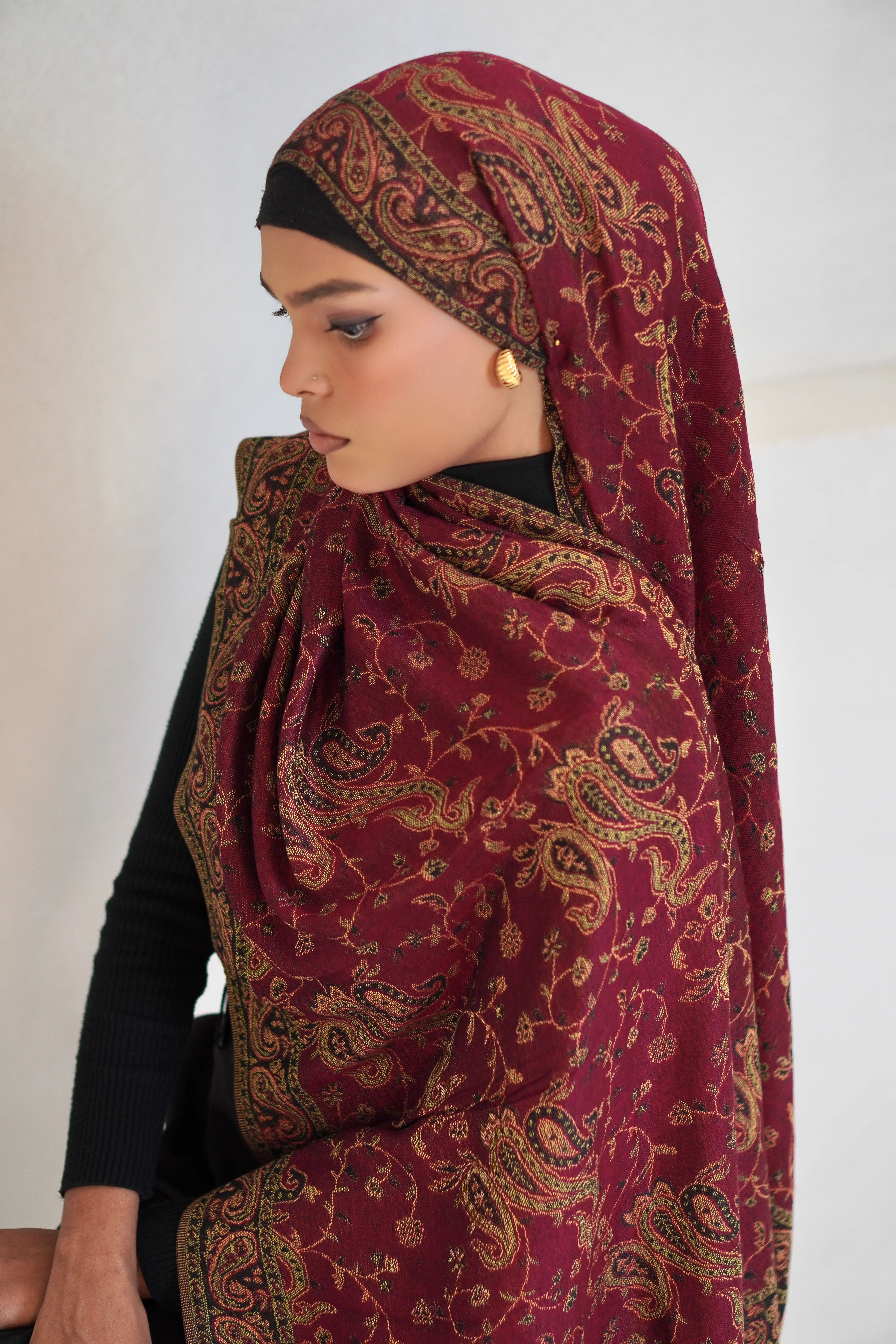 Pashmina Hijab - Mehroon - Image 9