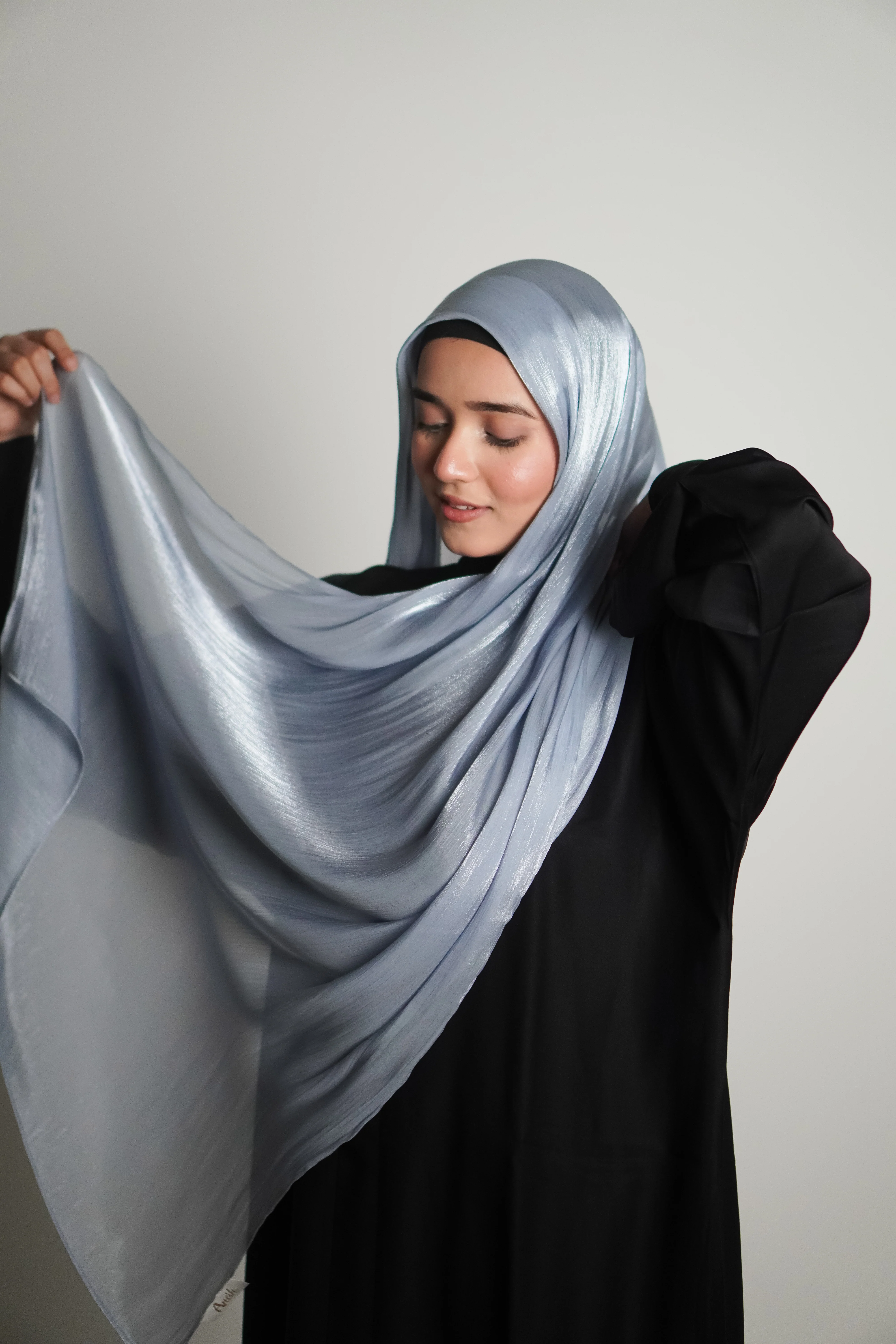 Premium Organza Hijab - Baby Blue - Image 14