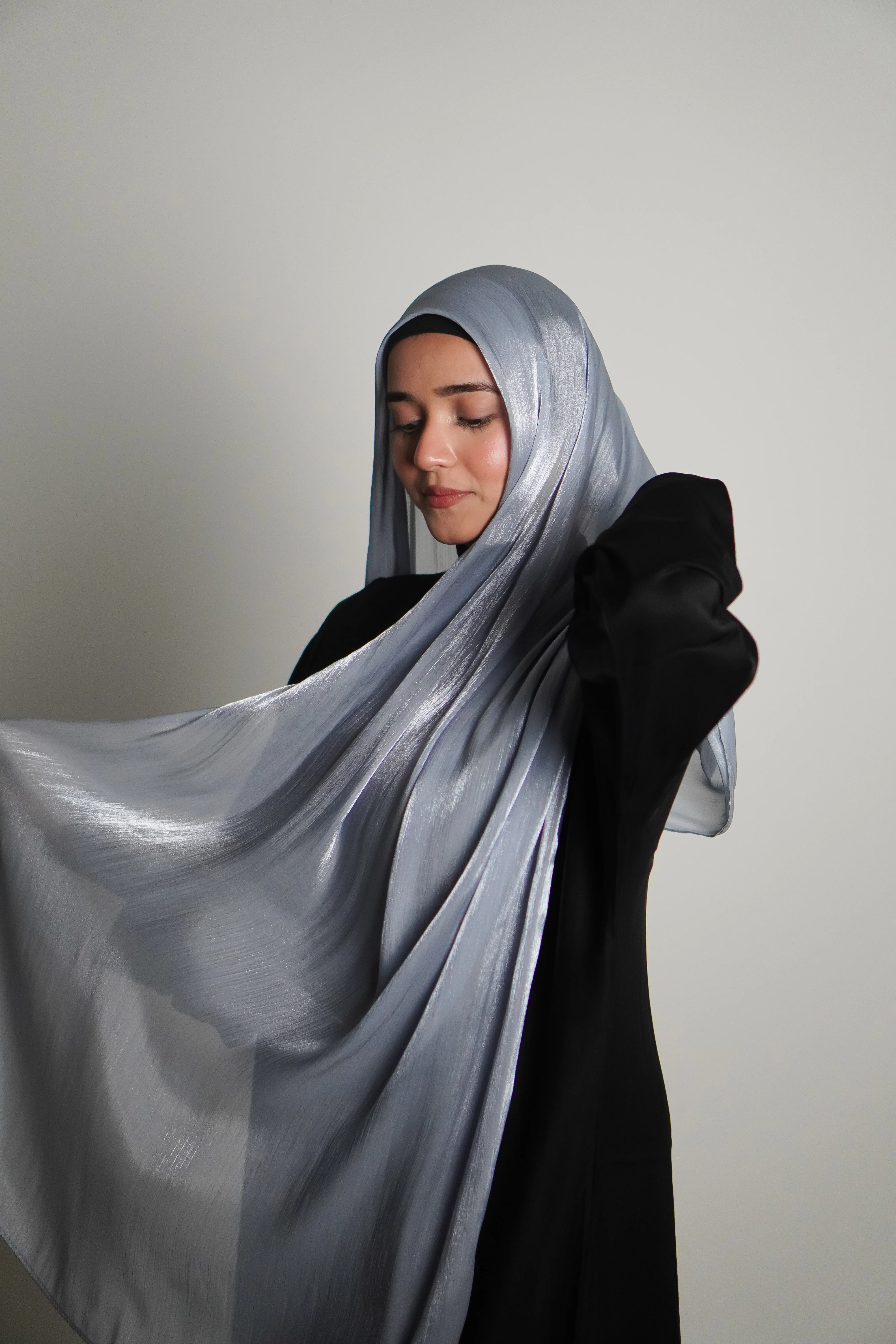 Premium Organza Hijab - Baby Blue - Image 16