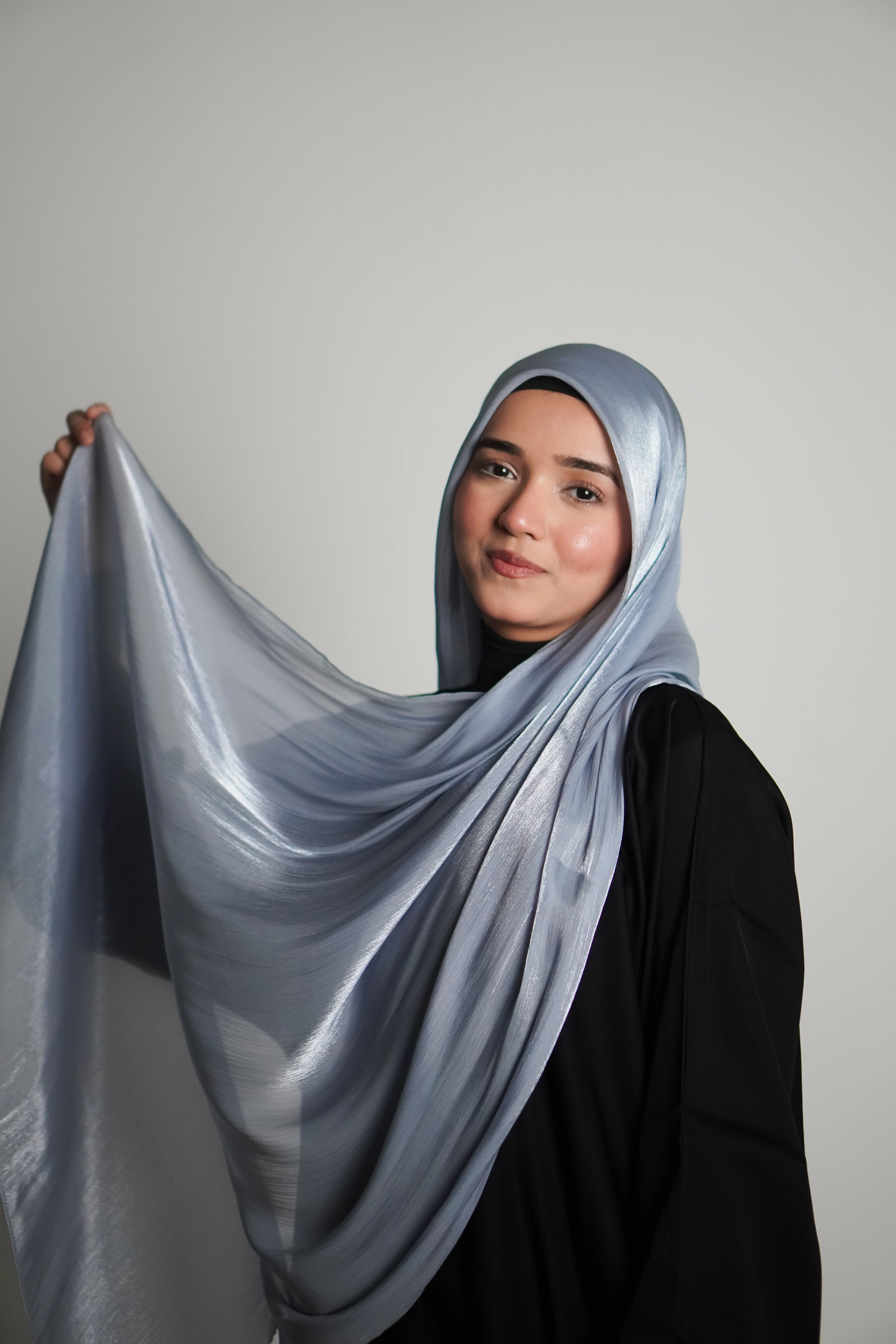 Premium Organza Hijab - Baby Blue - Image 19