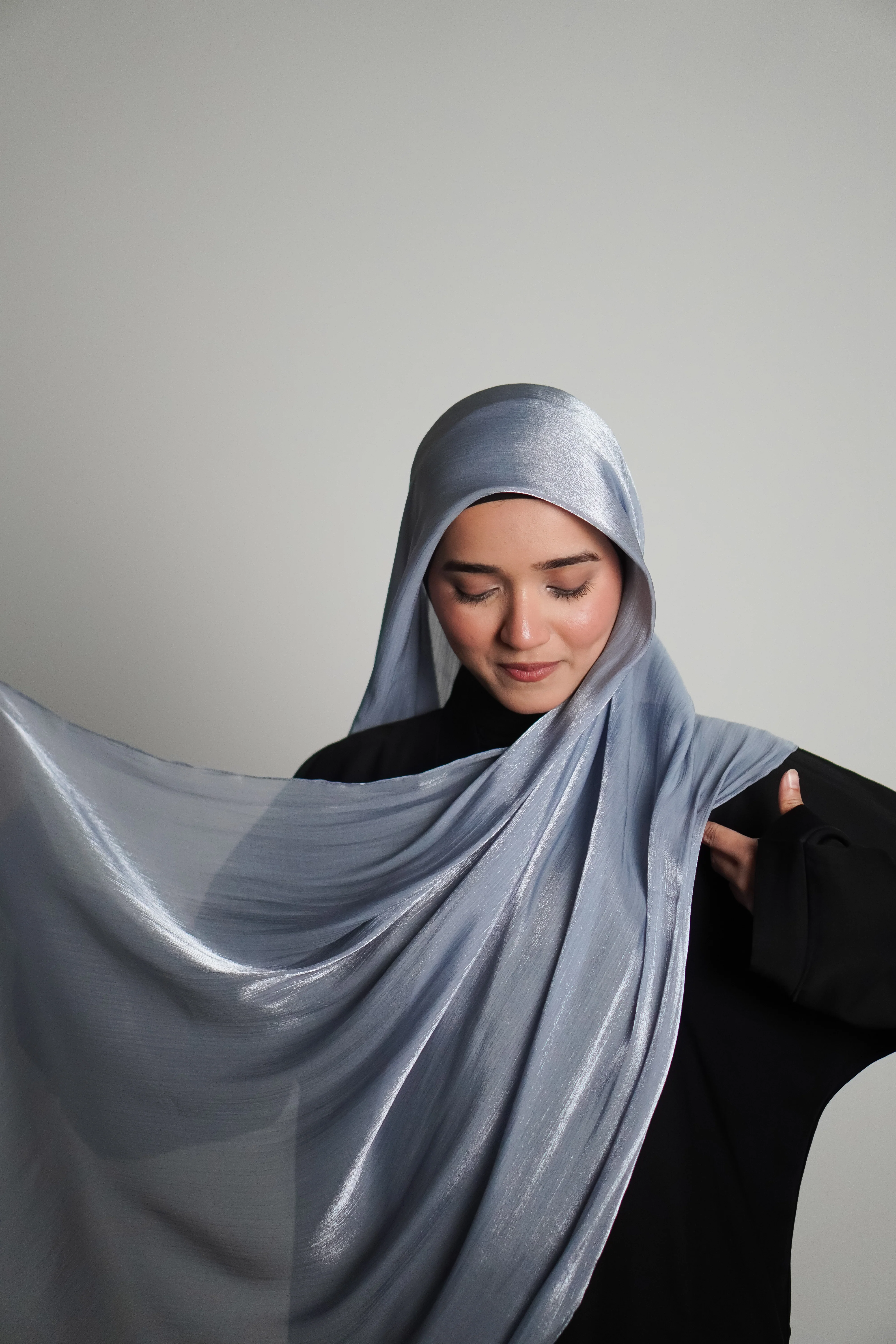 Premium Organza Hijab - Baby Blue - Image 6