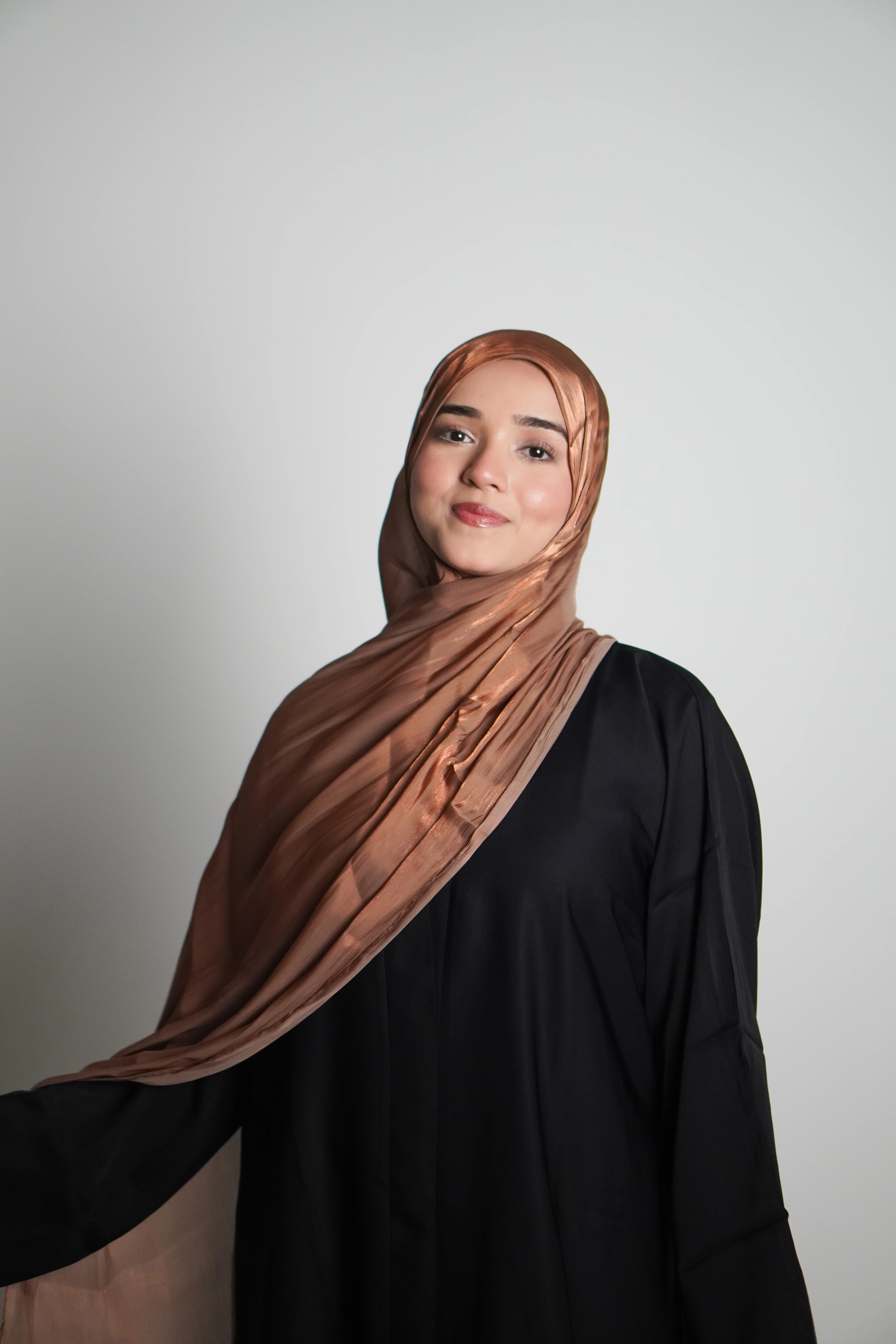 Premium Organza Hijab - Caramel Brown - Image 6