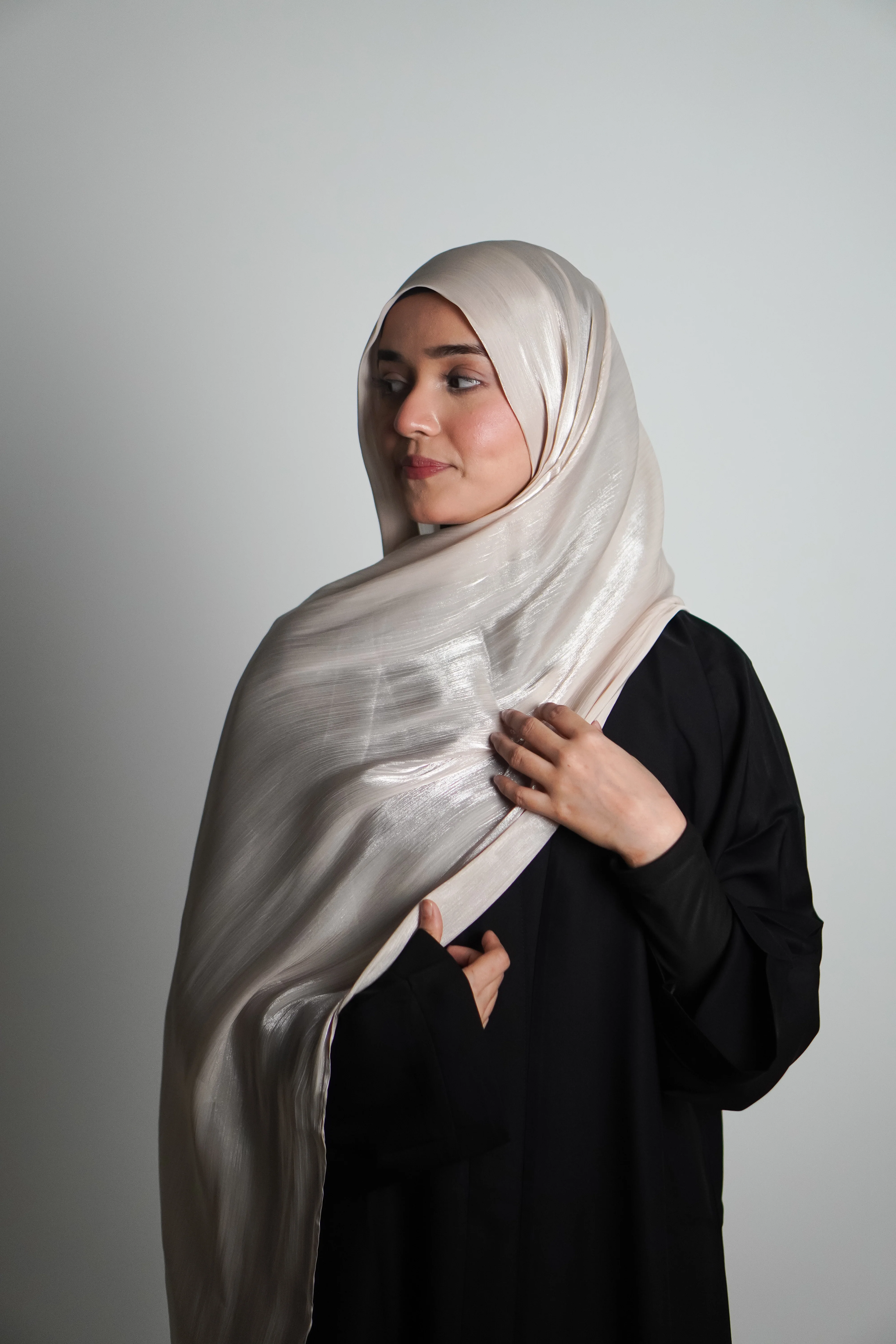 Premium Organza Hijab - Cremè Gold - Image 11