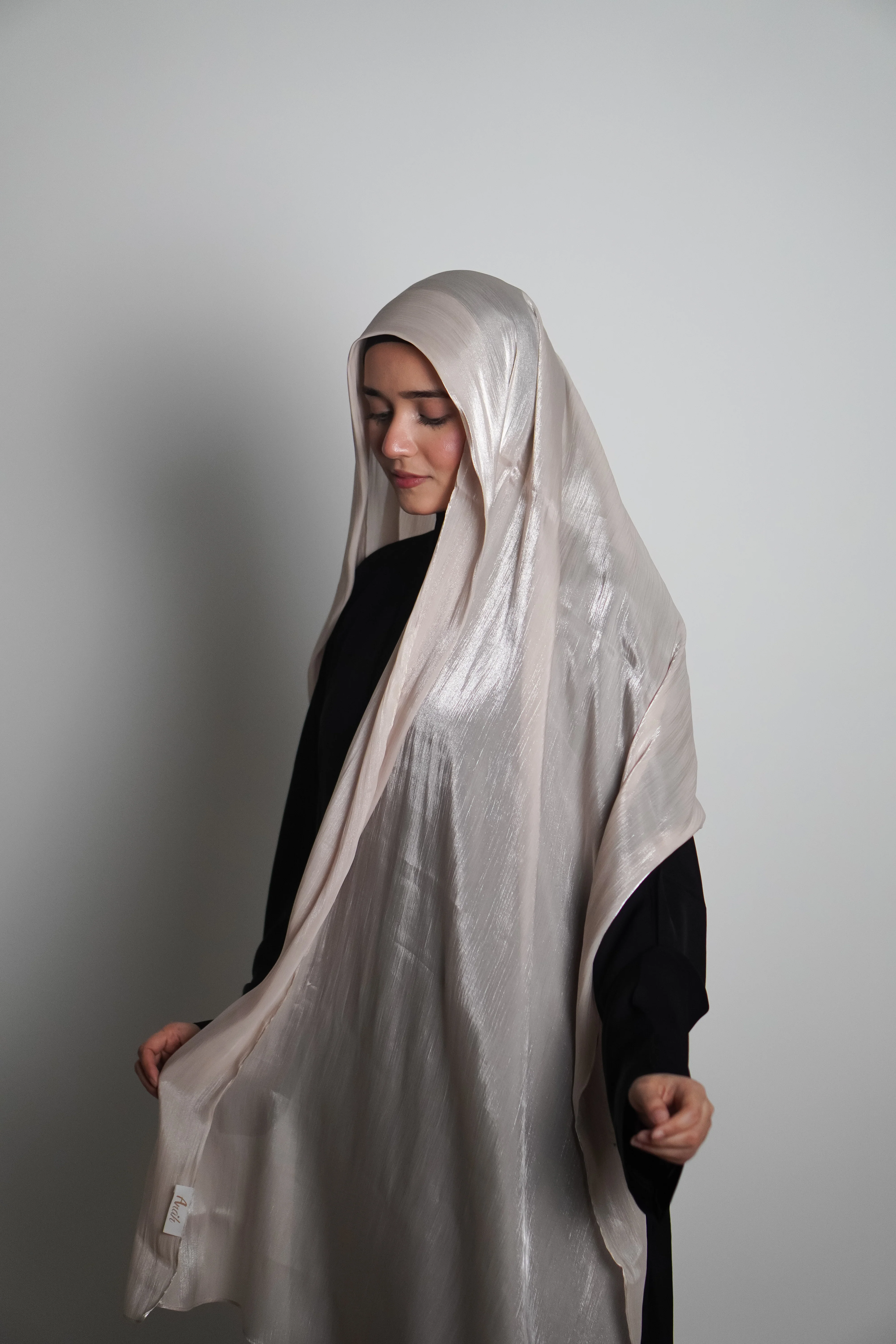 Premium Organza Hijab - Cremè Gold - Image 3
