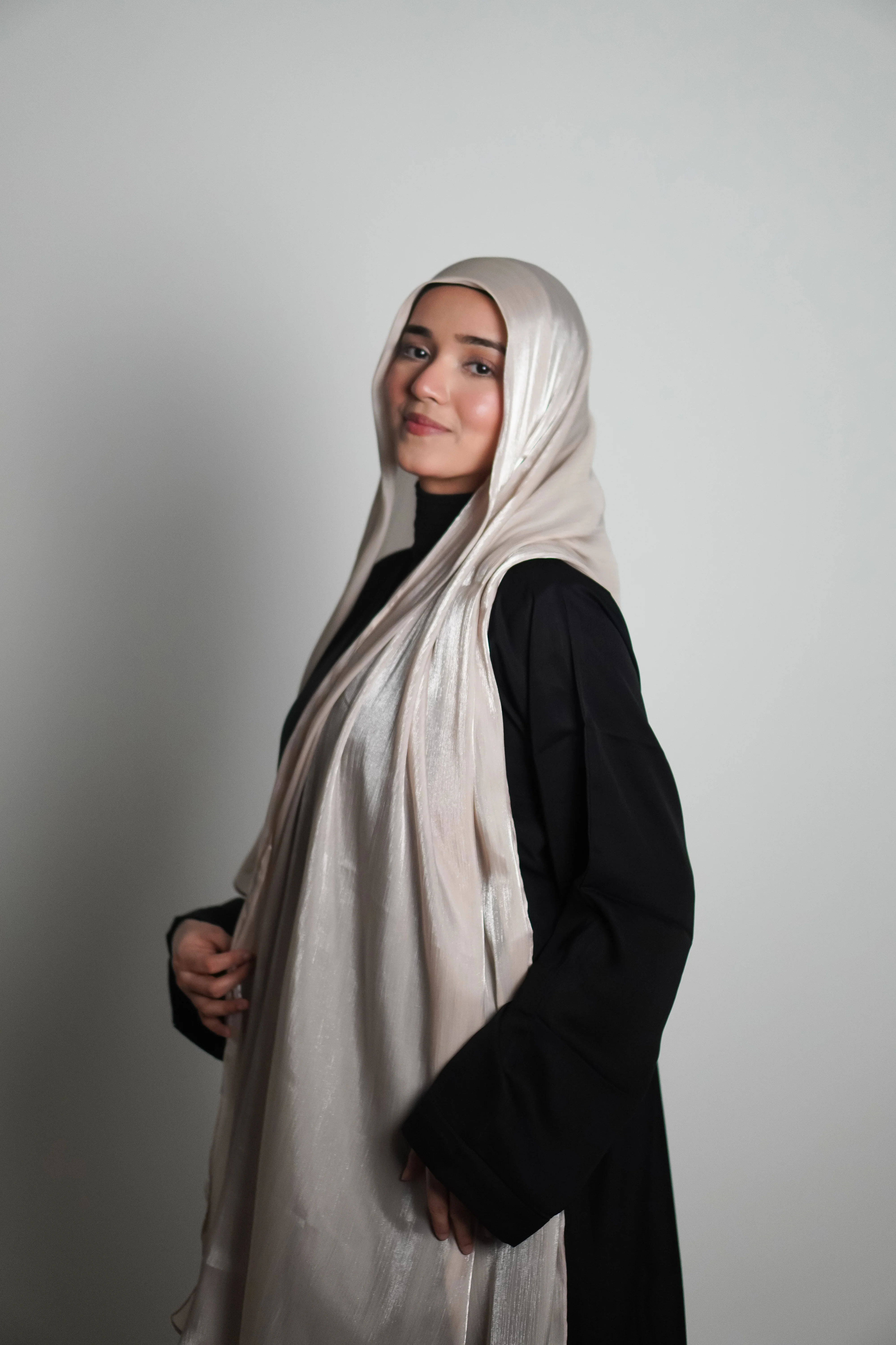 Premium Organza Hijab - Cremè Gold - Image 5