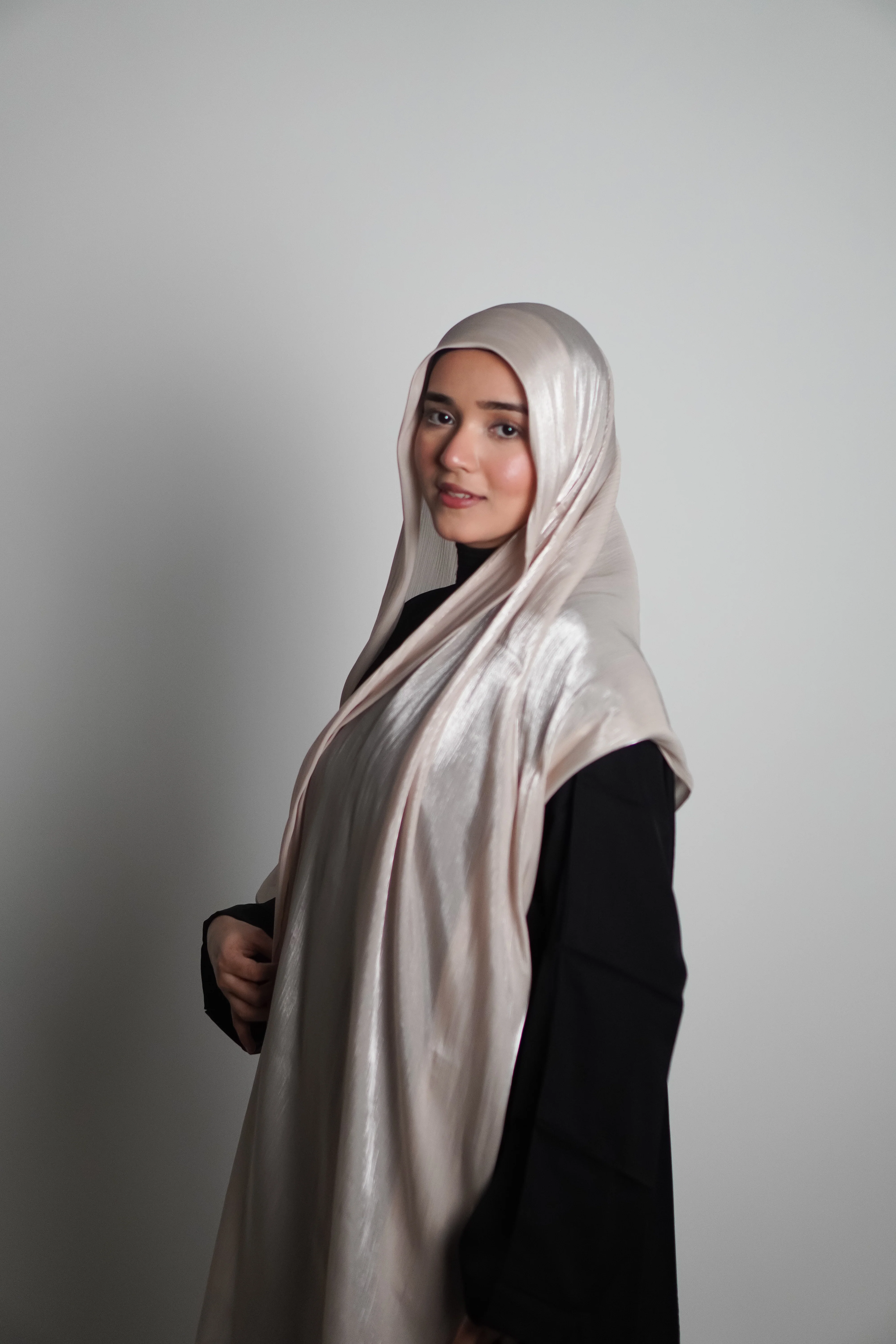 Premium Organza Hijab - Cremè Gold - Image 9