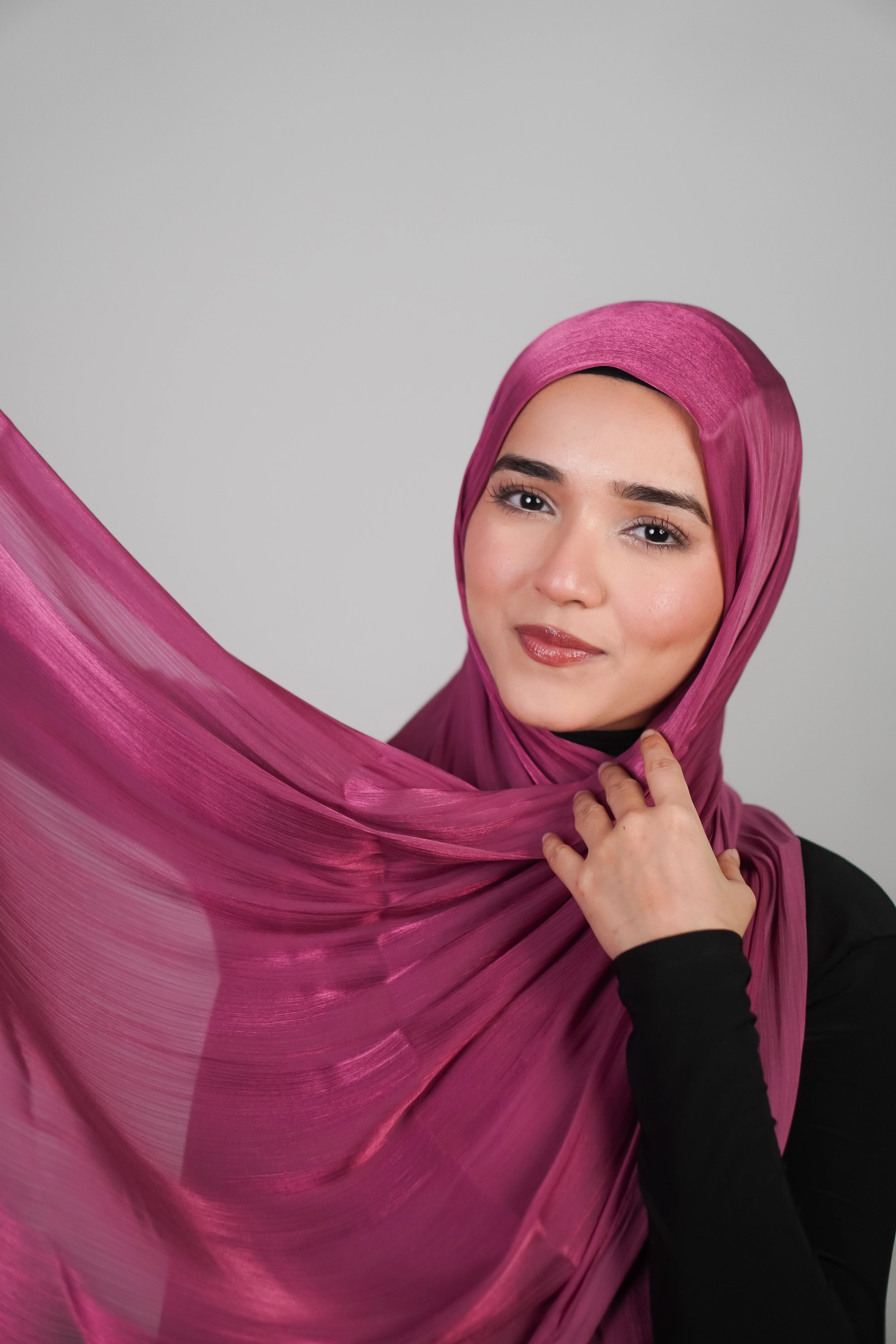 Premium Organza Hijab - Rose Pink - Image 11