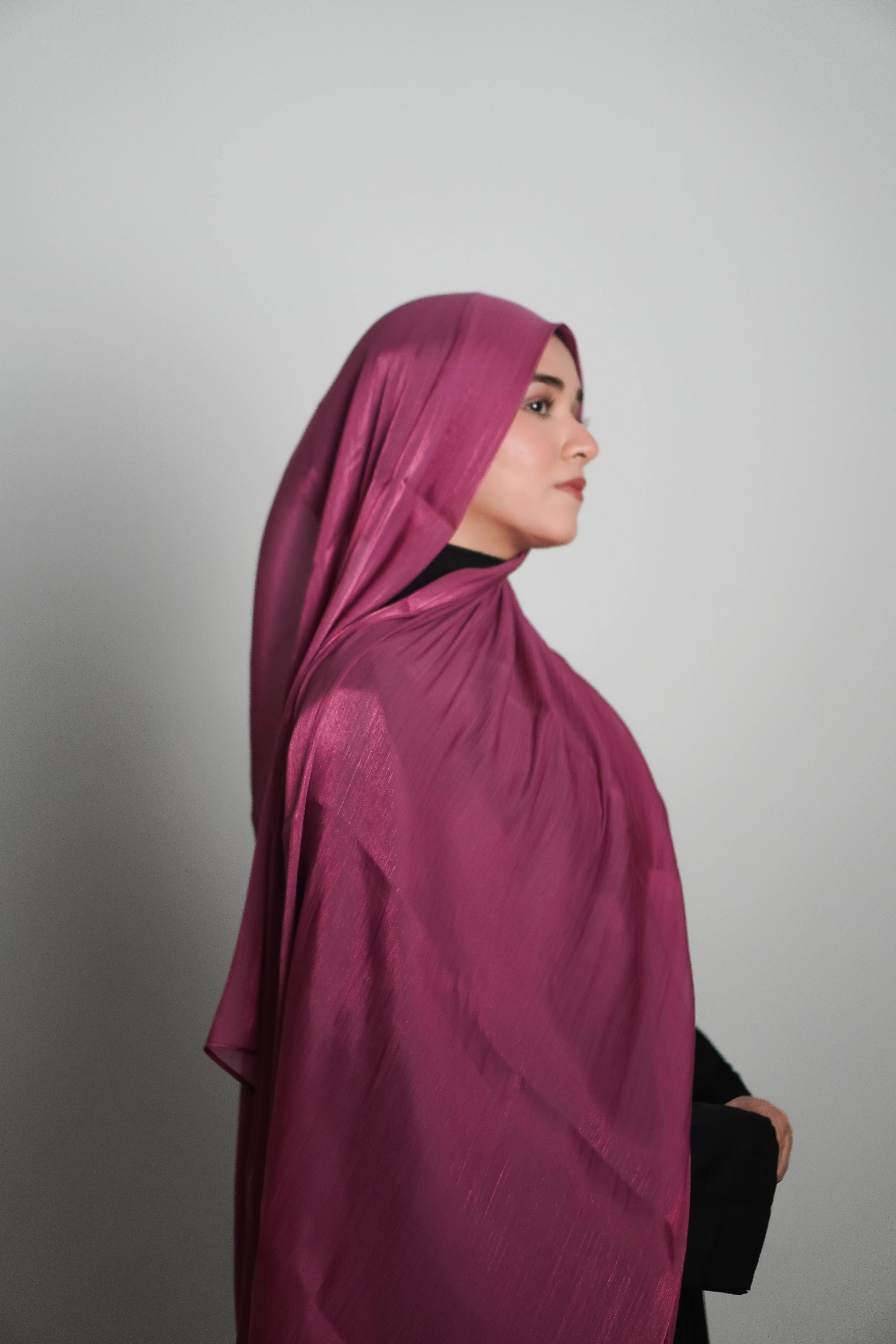 Premium Organza Hijab - Rose Pink - Image 12