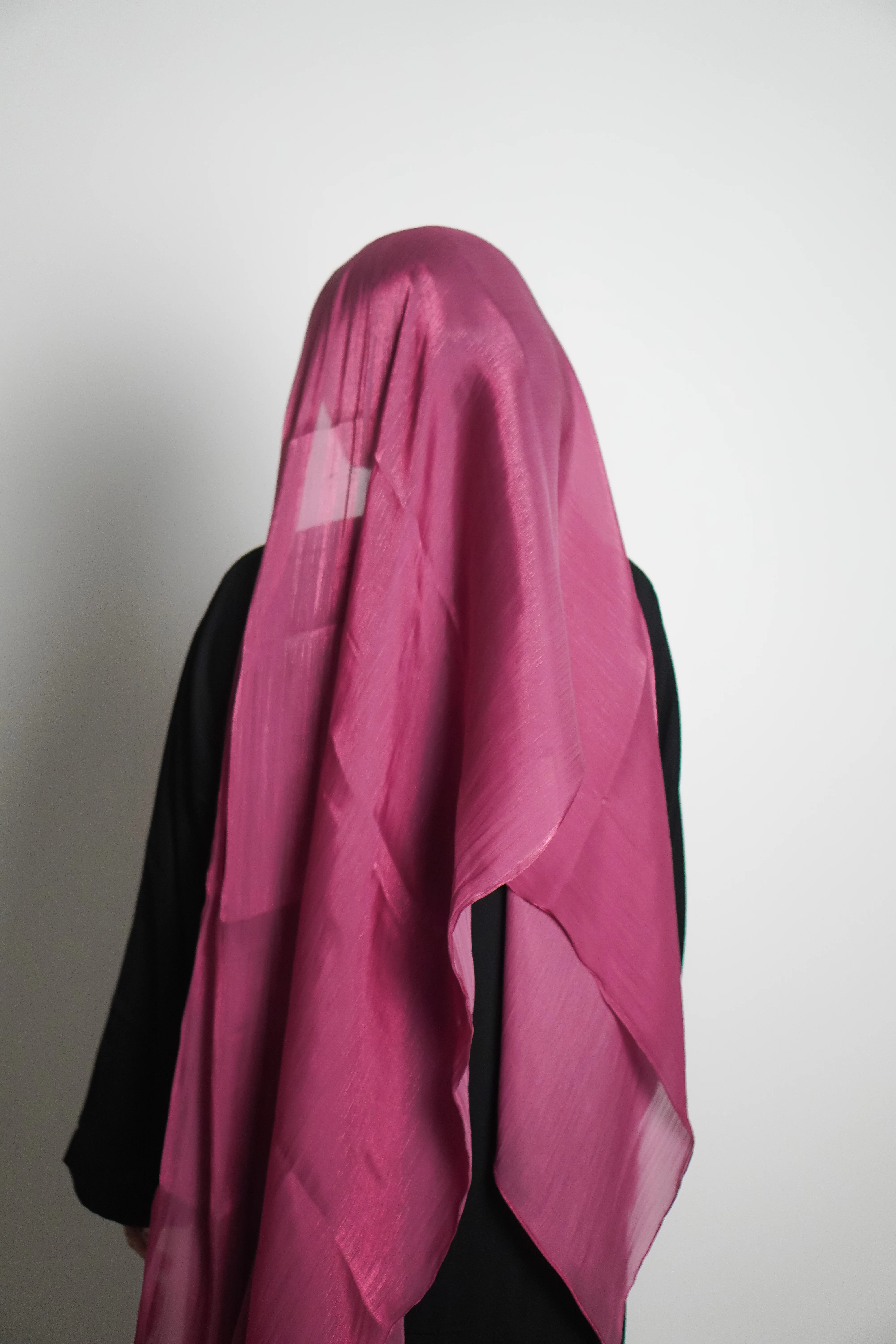 Premium Organza Hijab - Rose Pink - Image 14