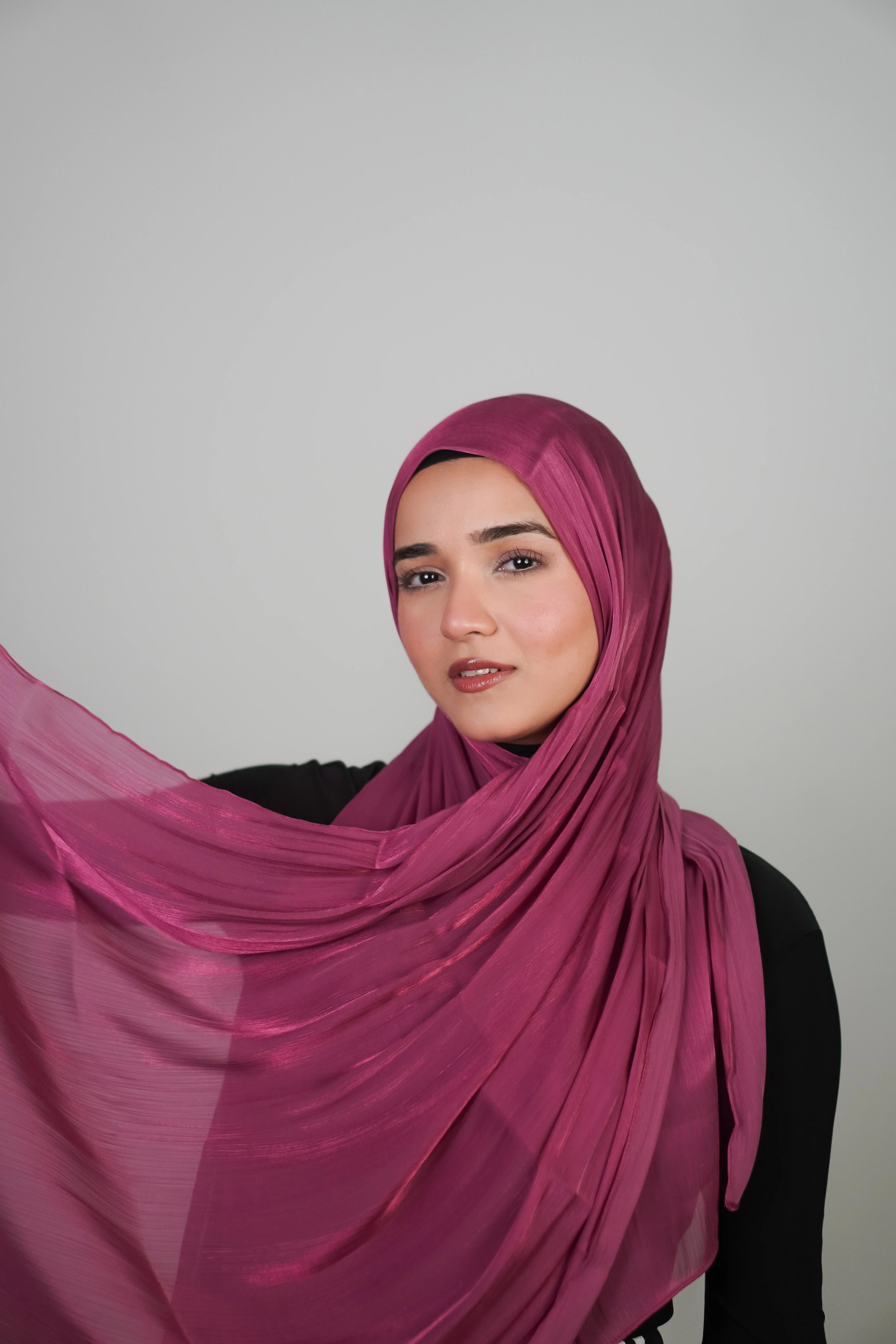 Premium Organza Hijab - Rose Pink - Image 4