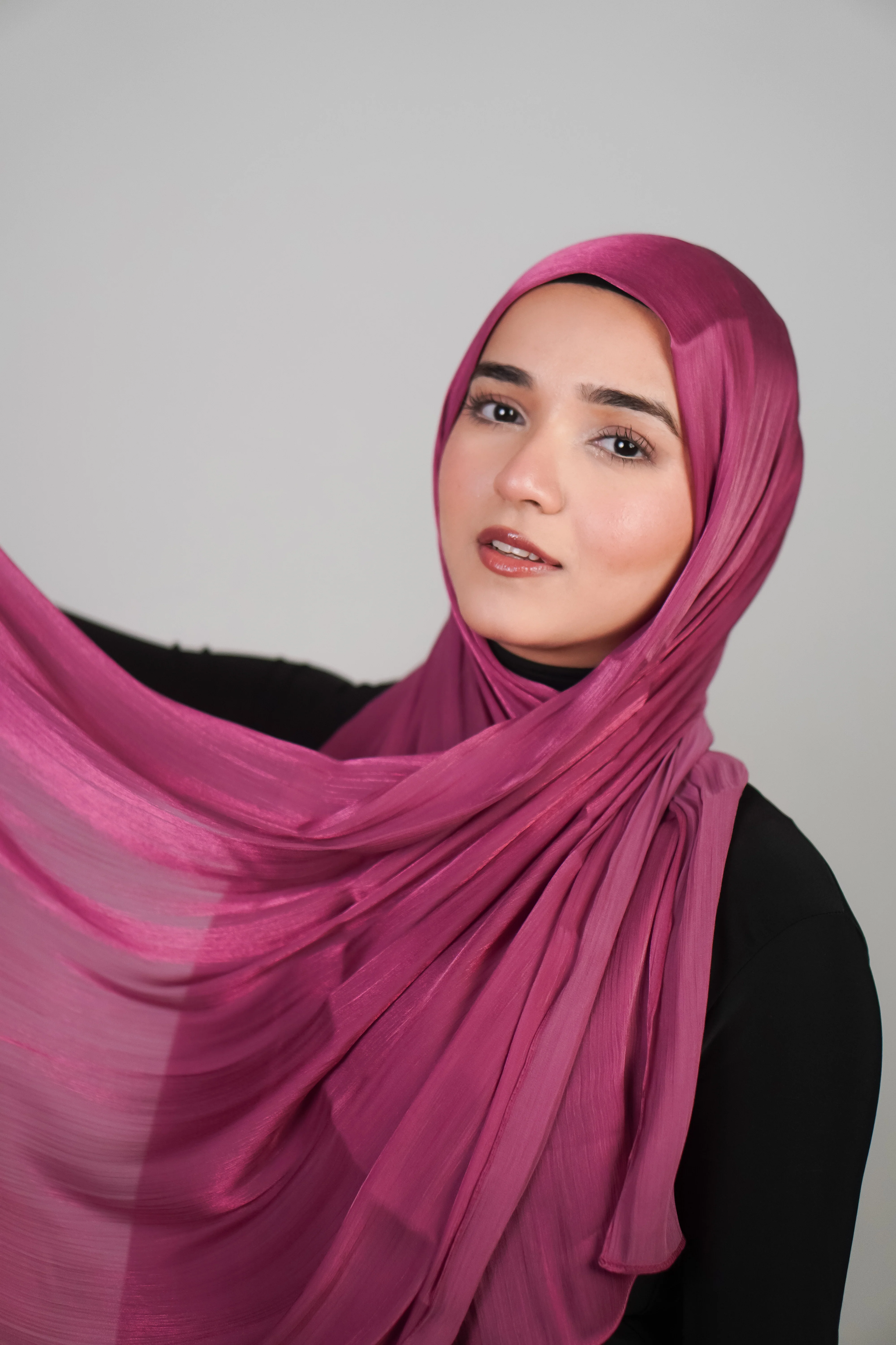 Premium Organza Hijab - Rose Pink - Image 7